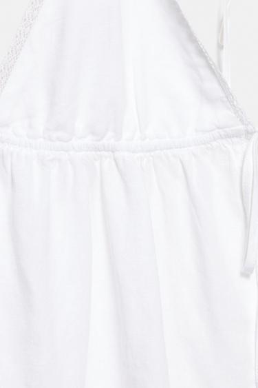 Linen blend halter top — White 8