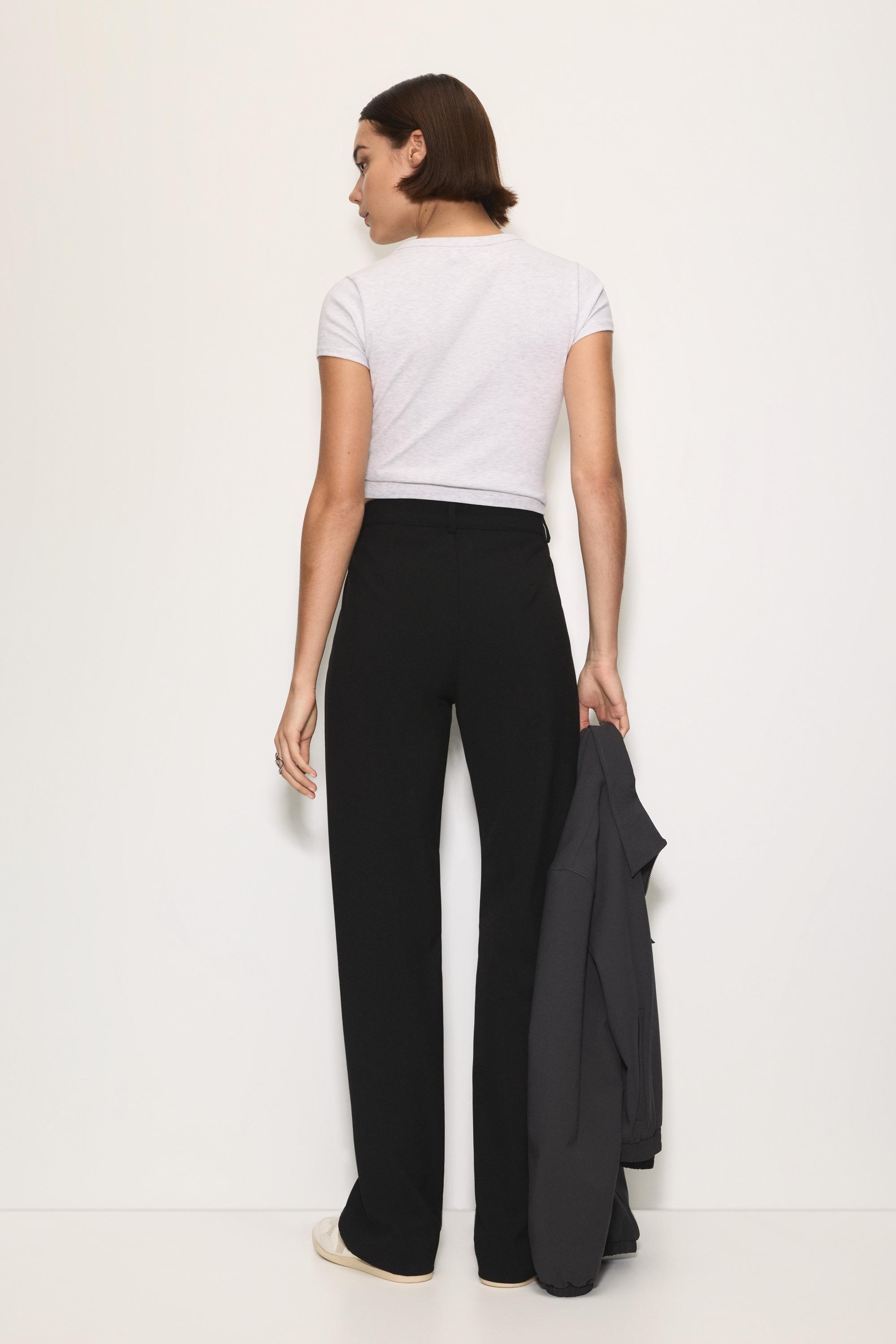 Smart trousers with seam detail — Black