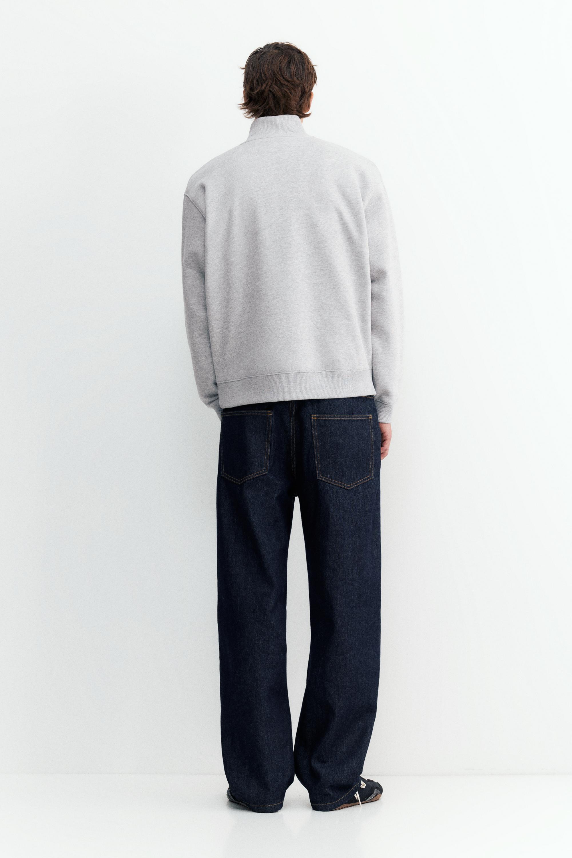 Quarter-zip sweatshirt — Grey marl