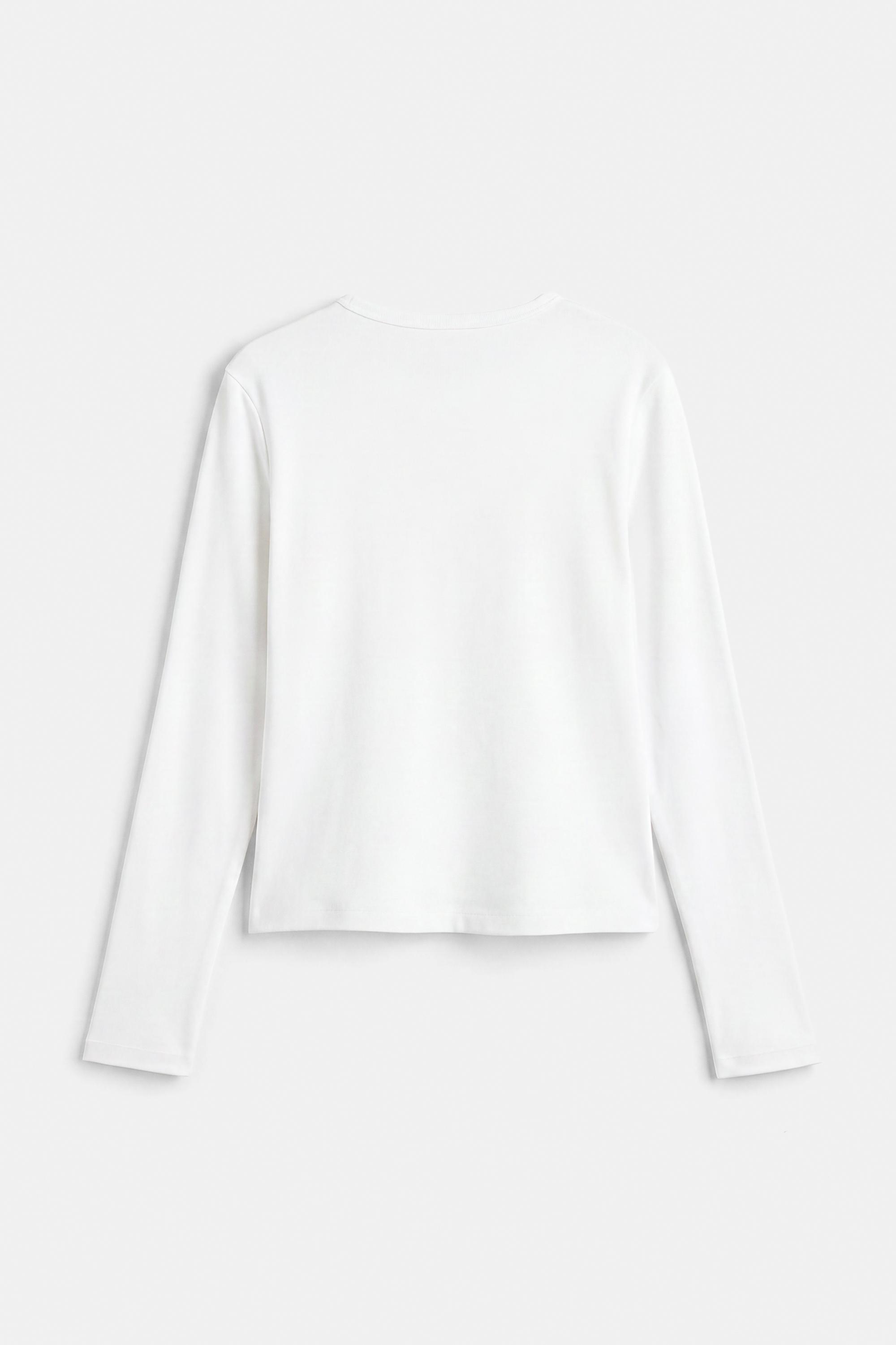 Fitted long sleeve T-shirt — White