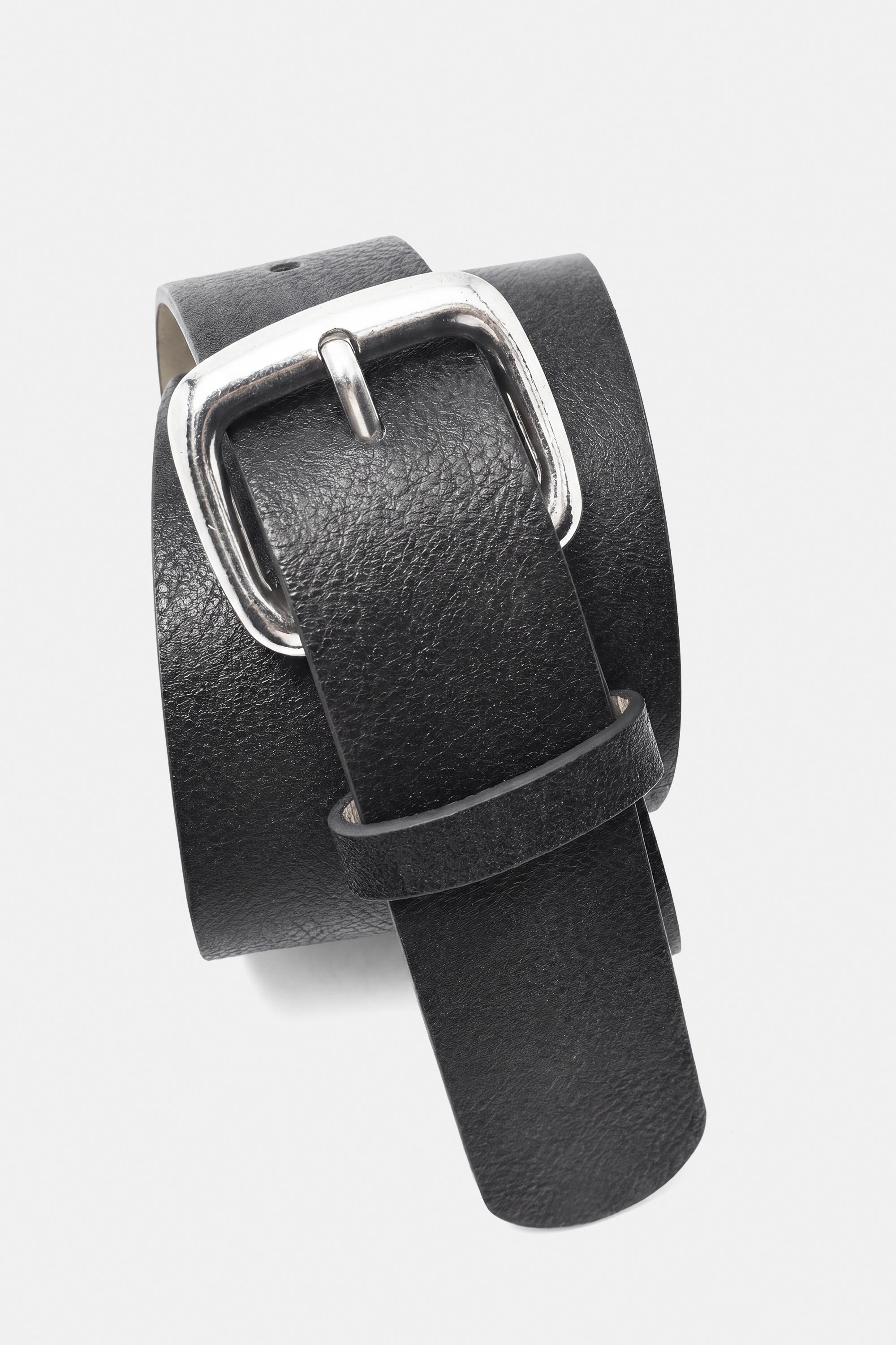 Square buckle belt — Black (alternate view)