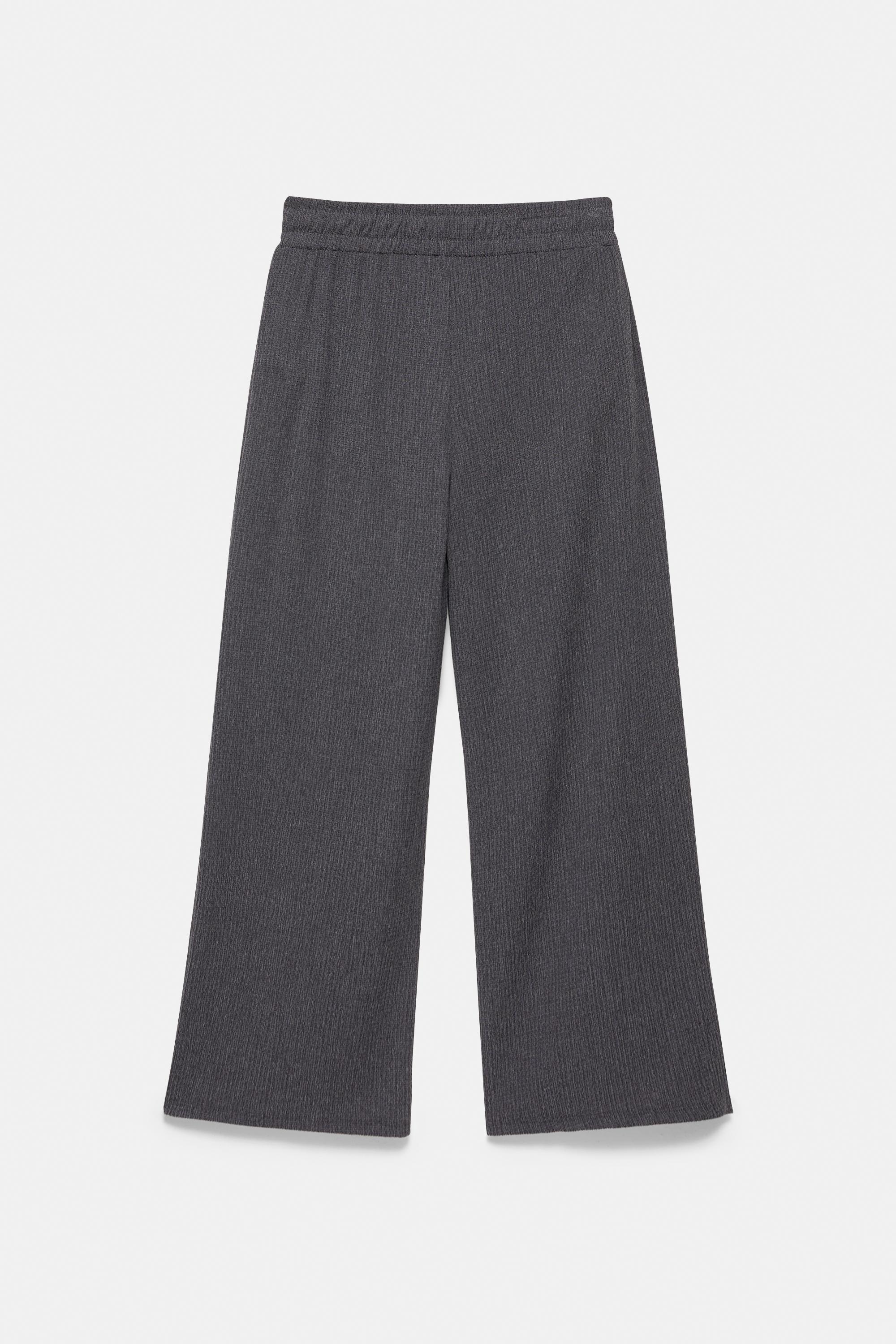 Wide-leg crepe trousers — Anthracite grey