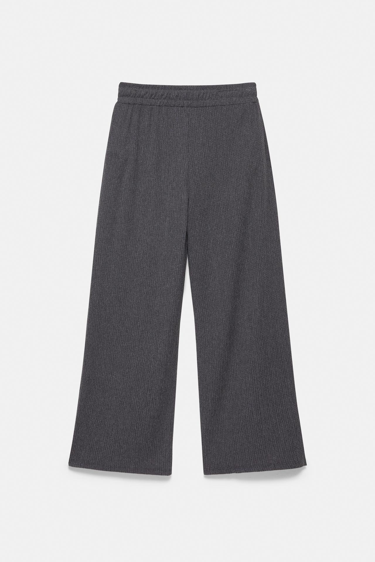 Wide-leg crepe trousers — Anthracite grey
