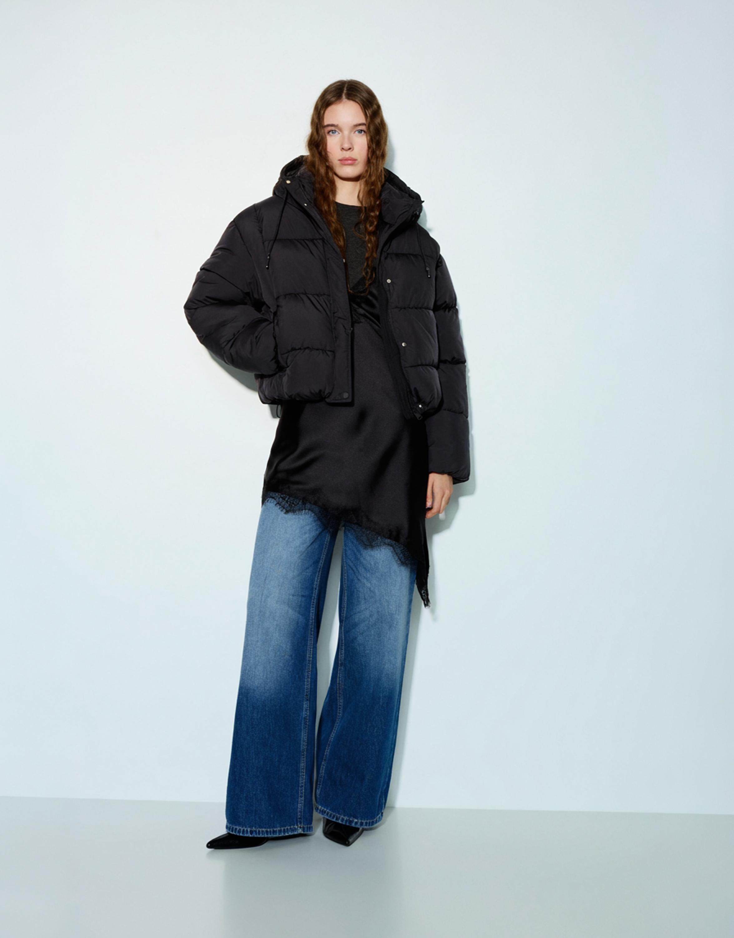 Kapüşonlu Dolgulu Ceket - Görsel 28