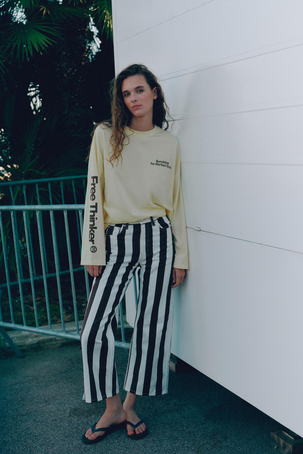 Oversize sun graphic T-shirt — Yellow