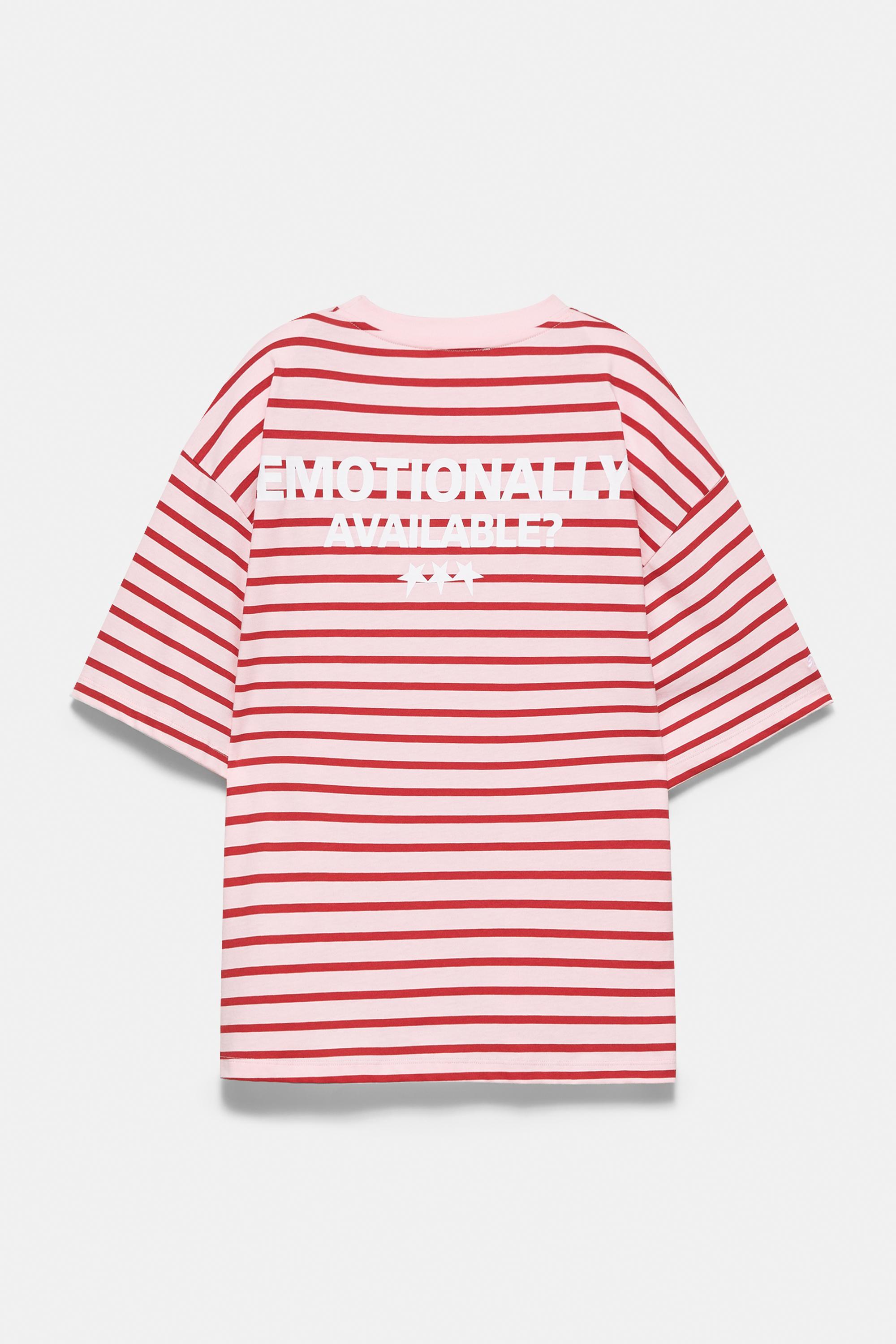 Oversize striped T-shirt — Maroon