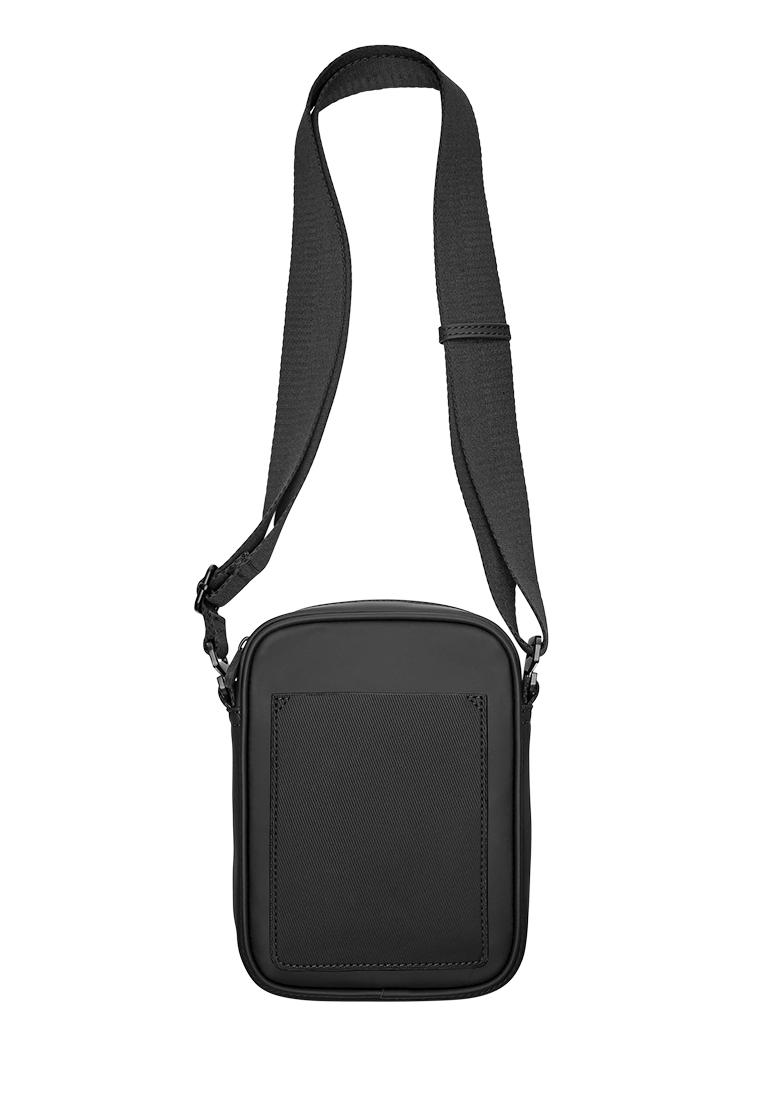 Rubberised crossbody bag — Black