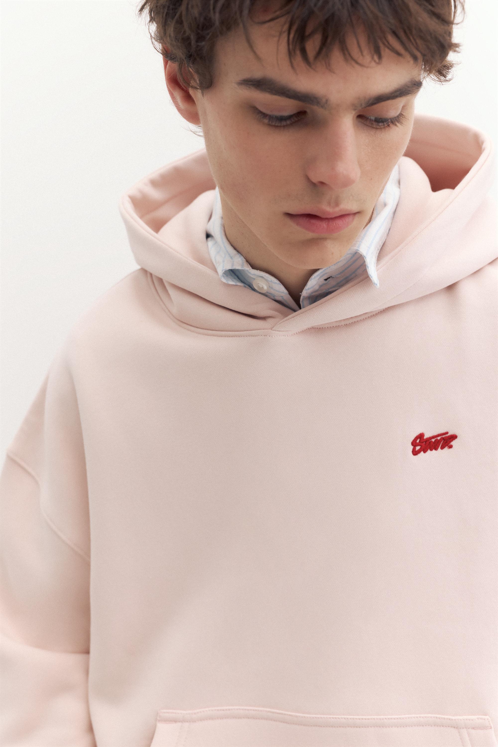 STWD logo boxy hoodie — Pink