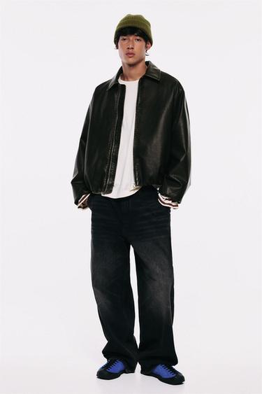 Leather-effect balloon jacket — Black 5