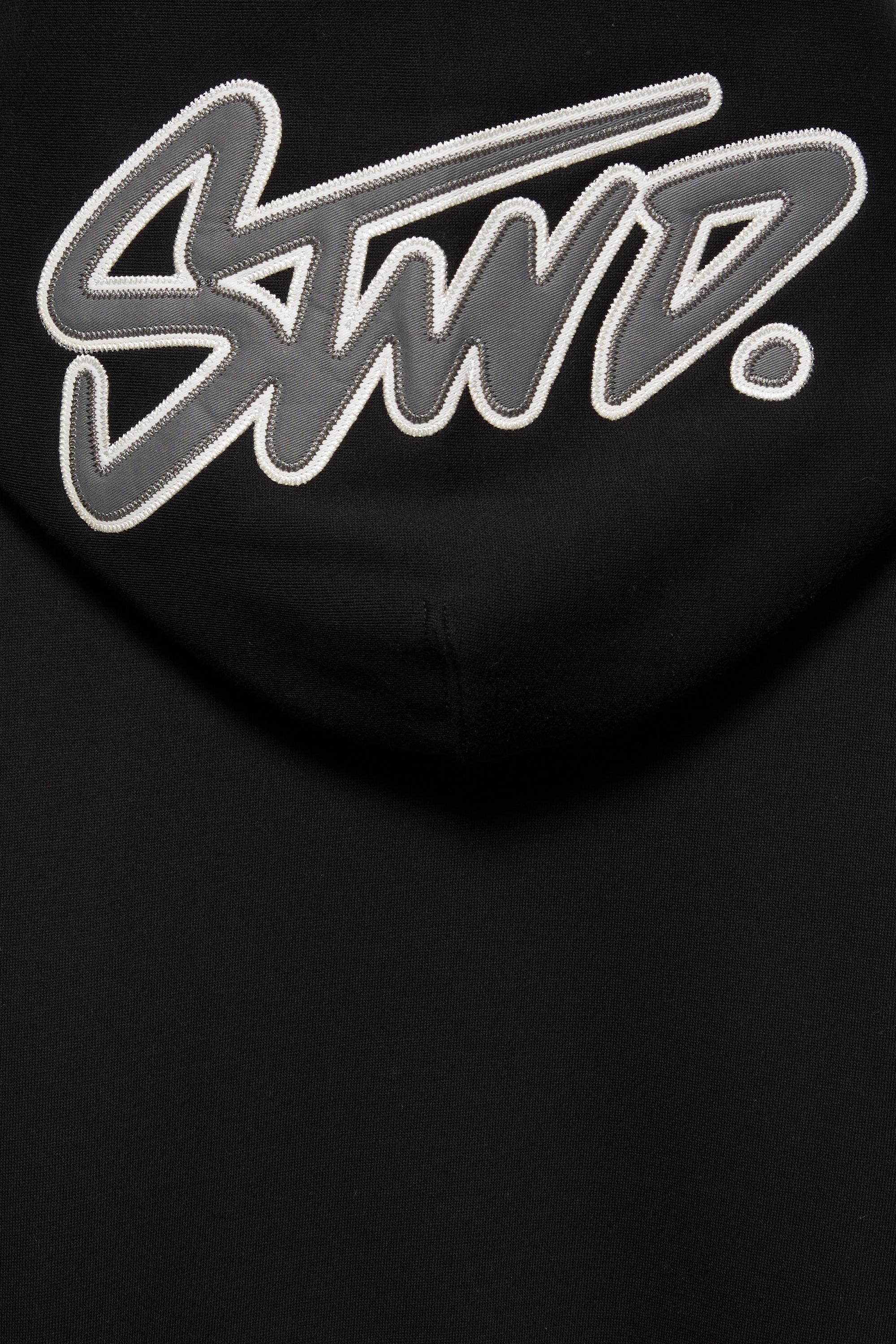 STWD boxy-fit logo hoodie — Black