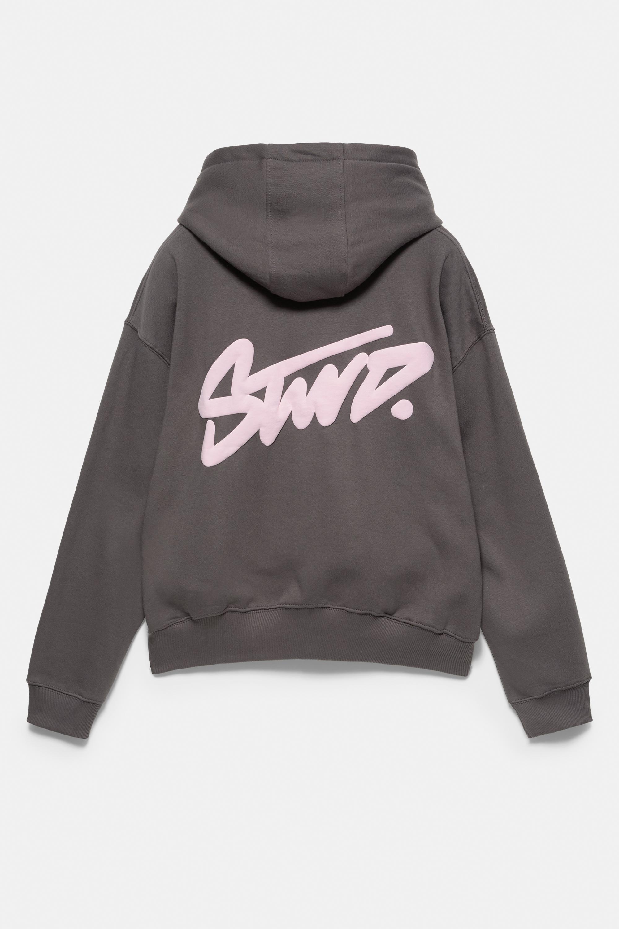 STWD logo boxy hoodie — Anthracite grey