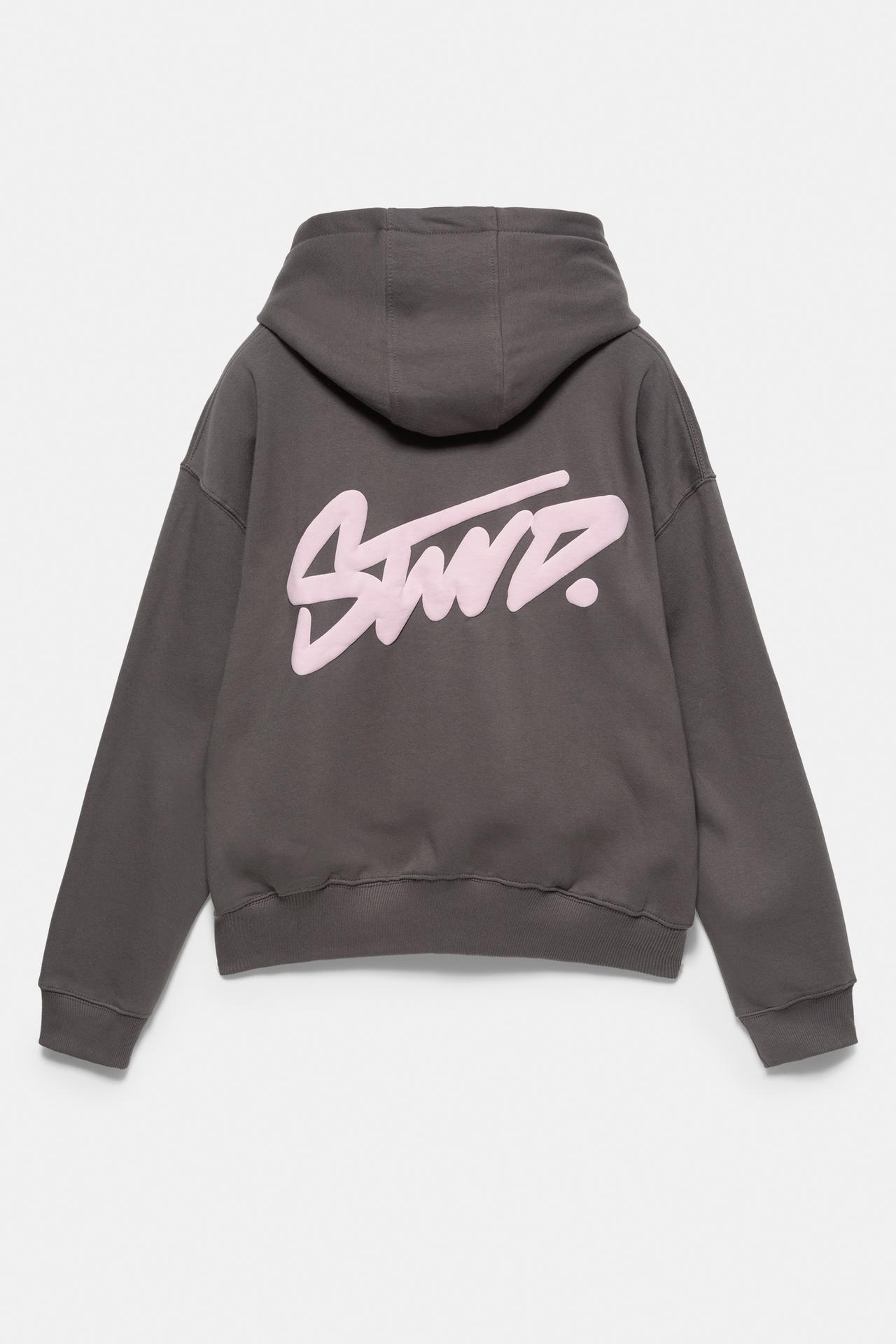 STWD logo boxy hoodie — Anthracite grey
