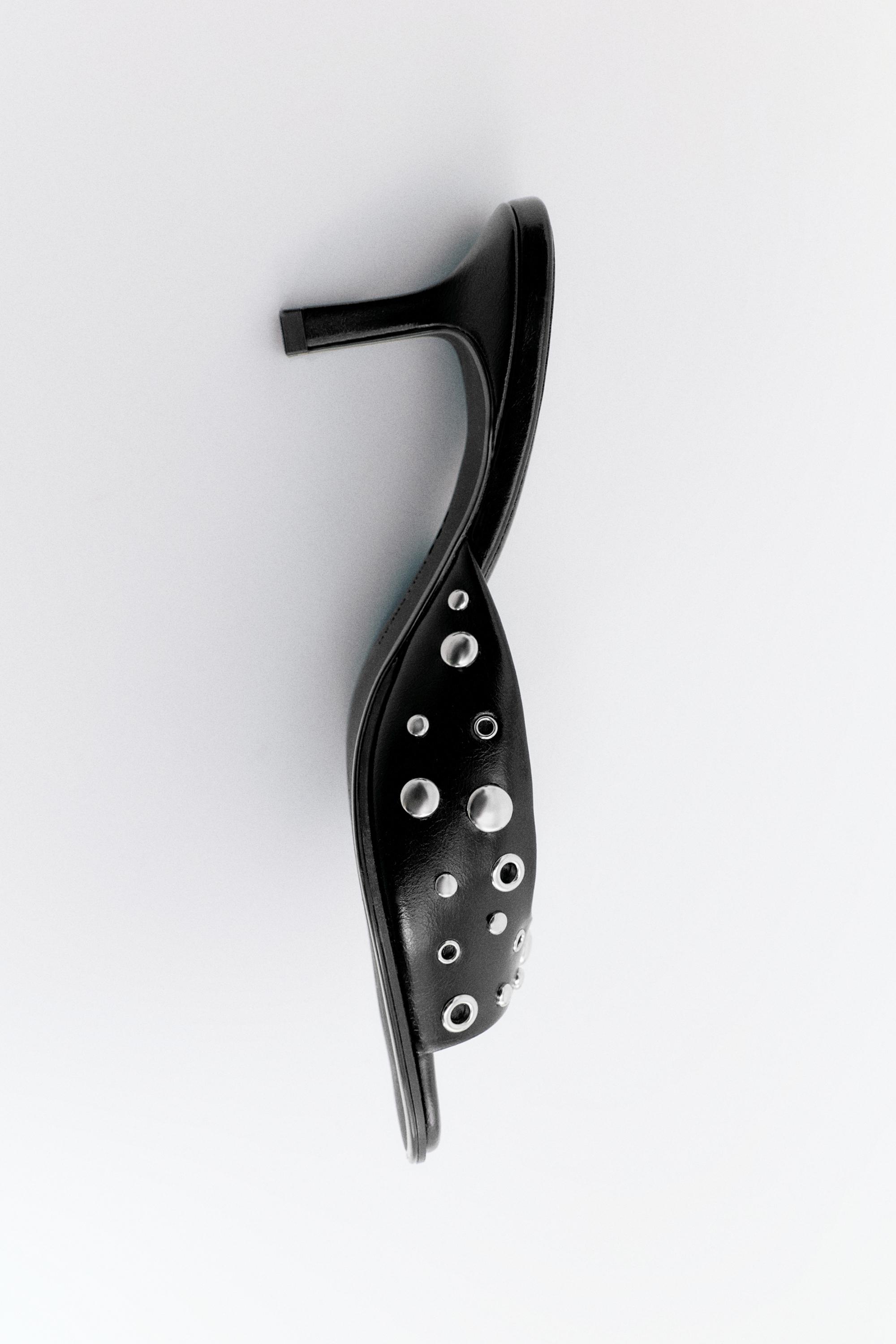 Zımbalı topuklu sandalet - Görsel 13