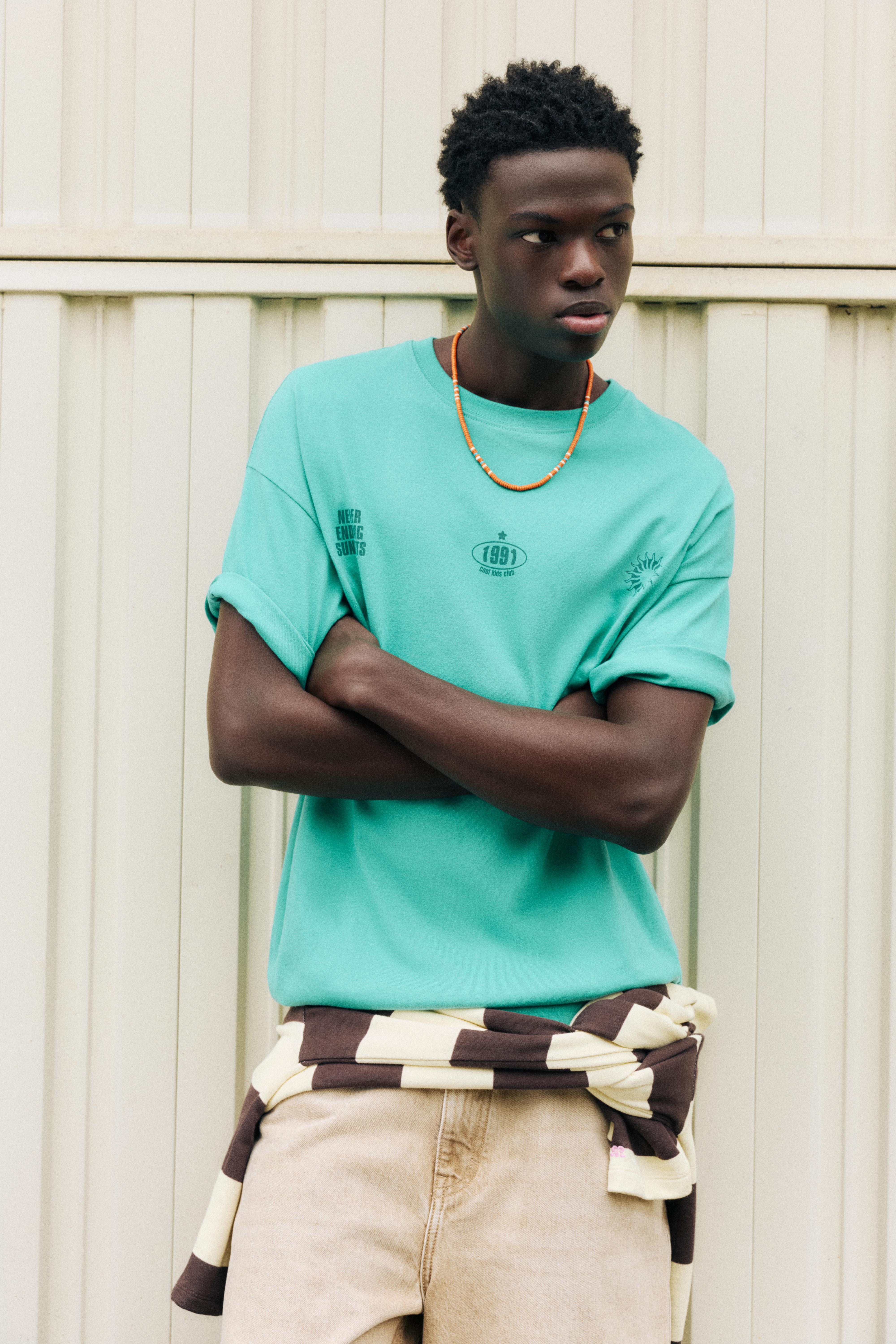 STWD sun graphic T-shirt — Turquoise