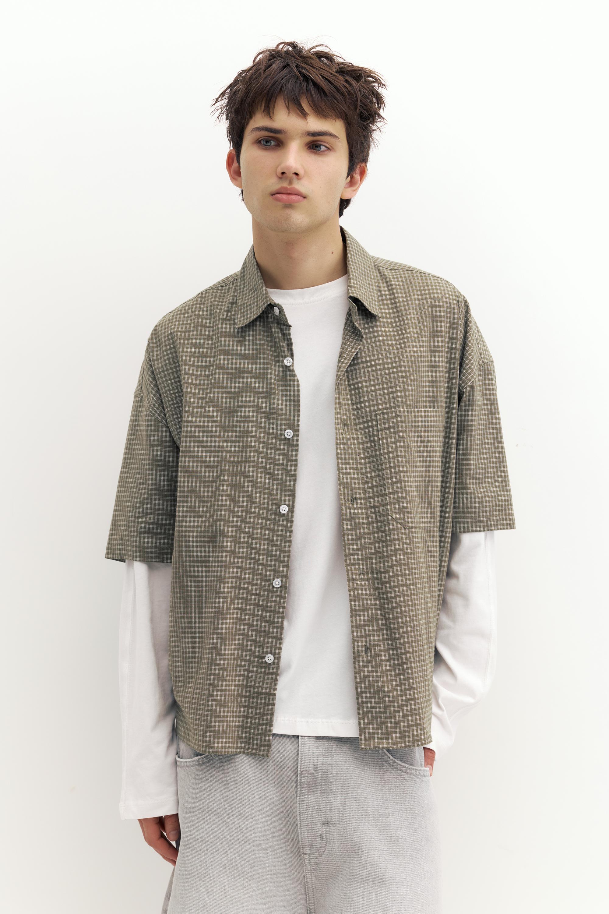 Camisa manga corta cuadros