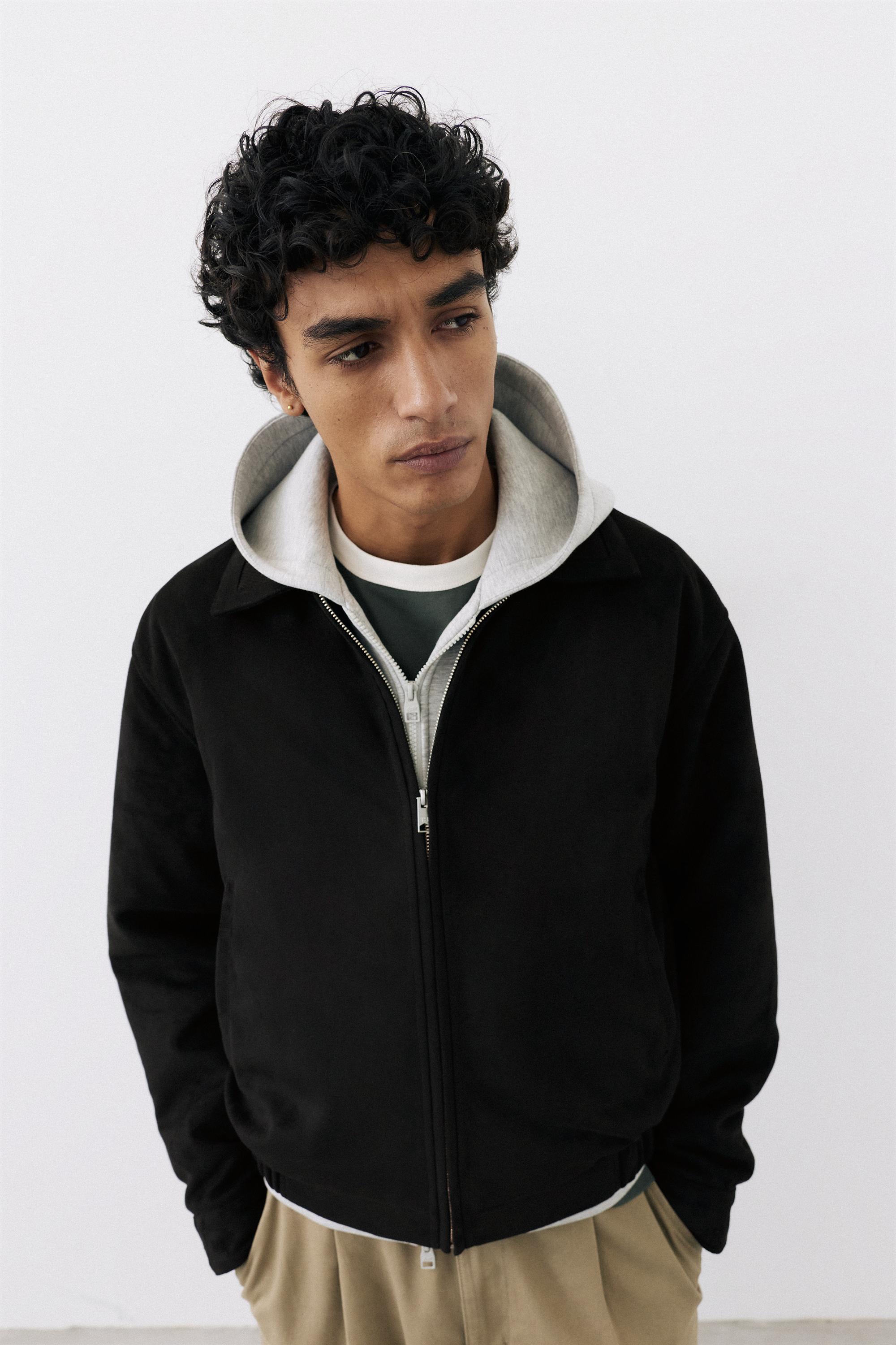 Faux suede jacket — Black