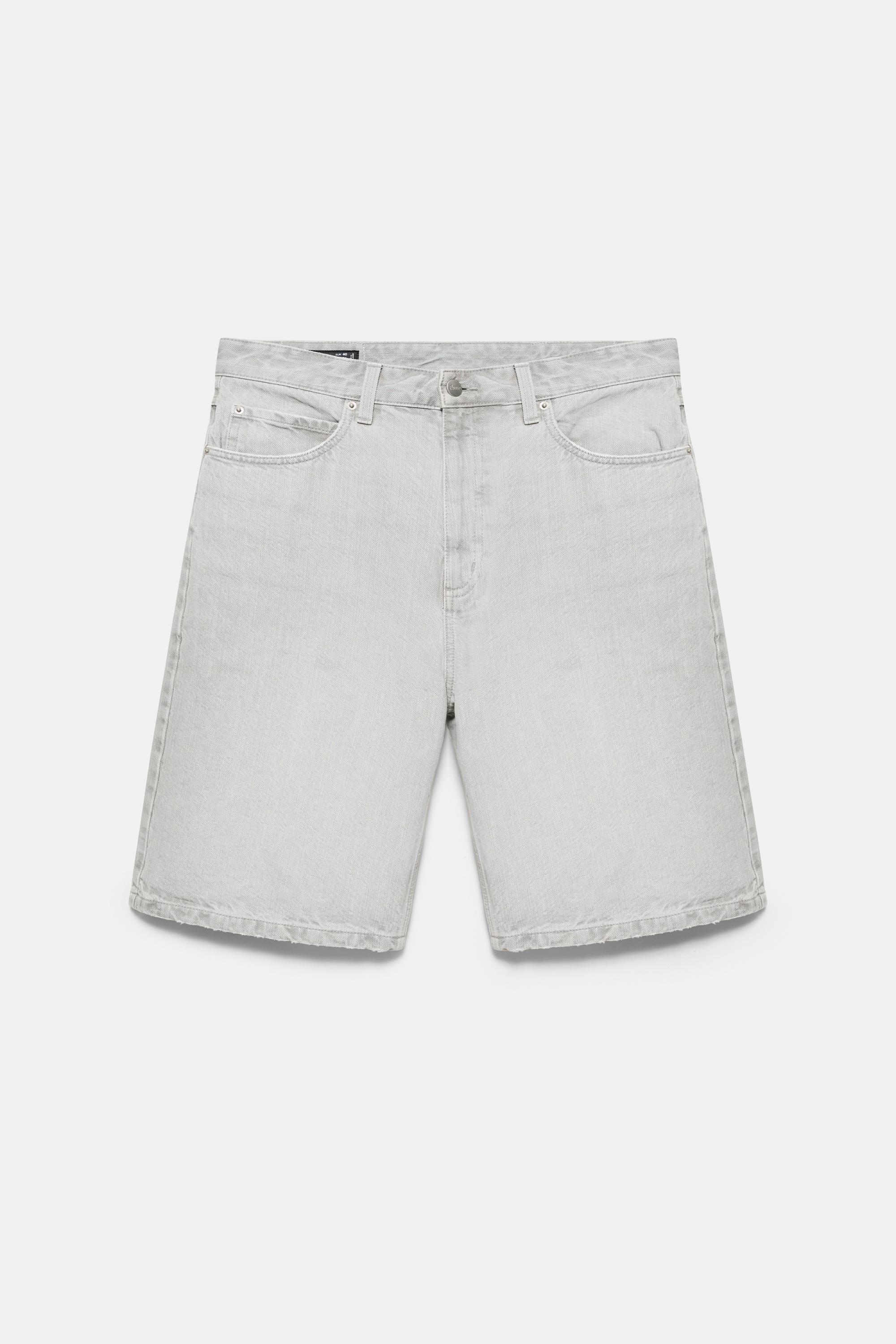 Skater denim Bermuda shorts — Pale grey