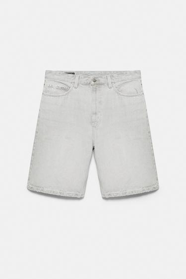 Skater denim Bermuda shorts — Pale grey 4