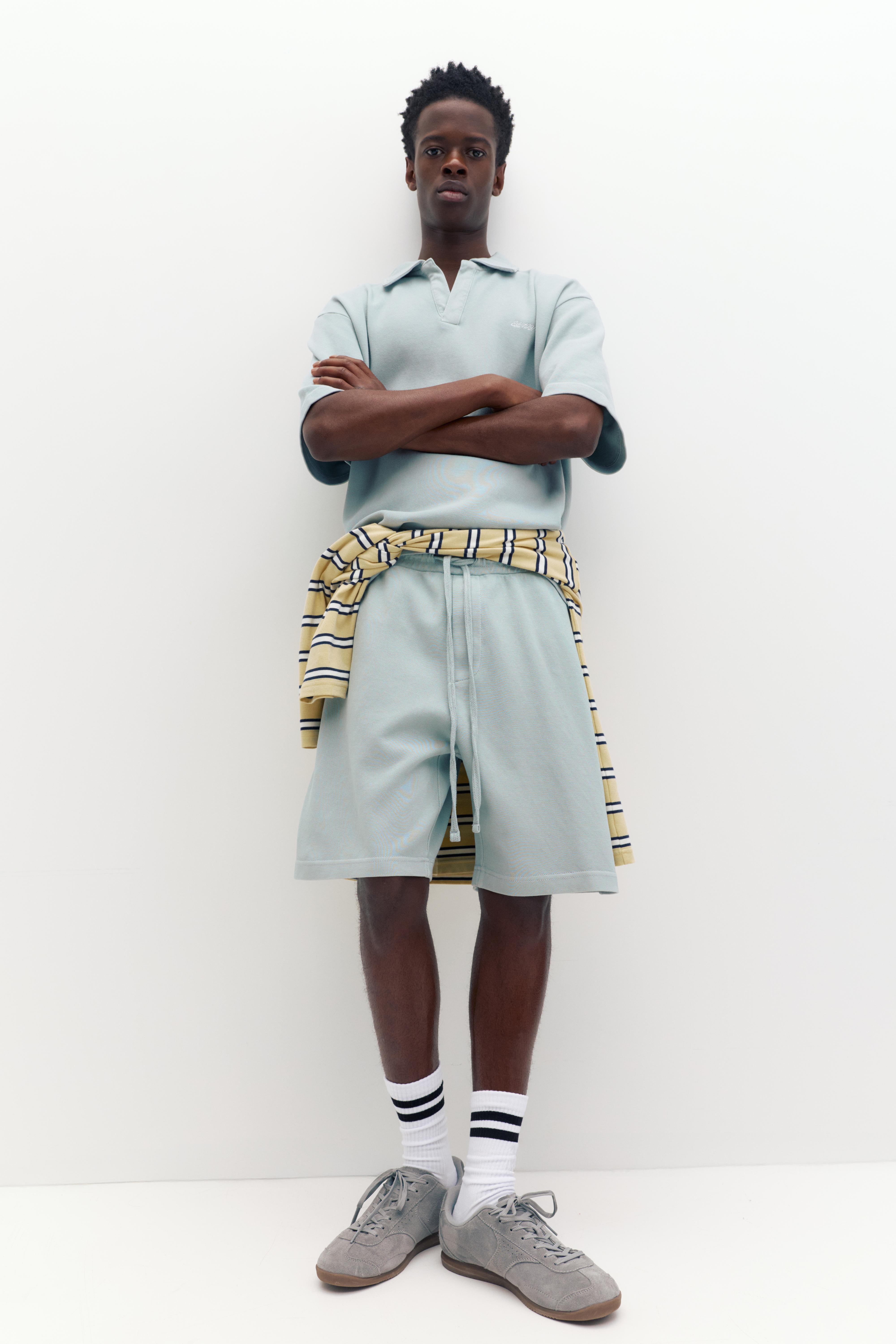 Dokulu jogger bermuda - Görsel 22