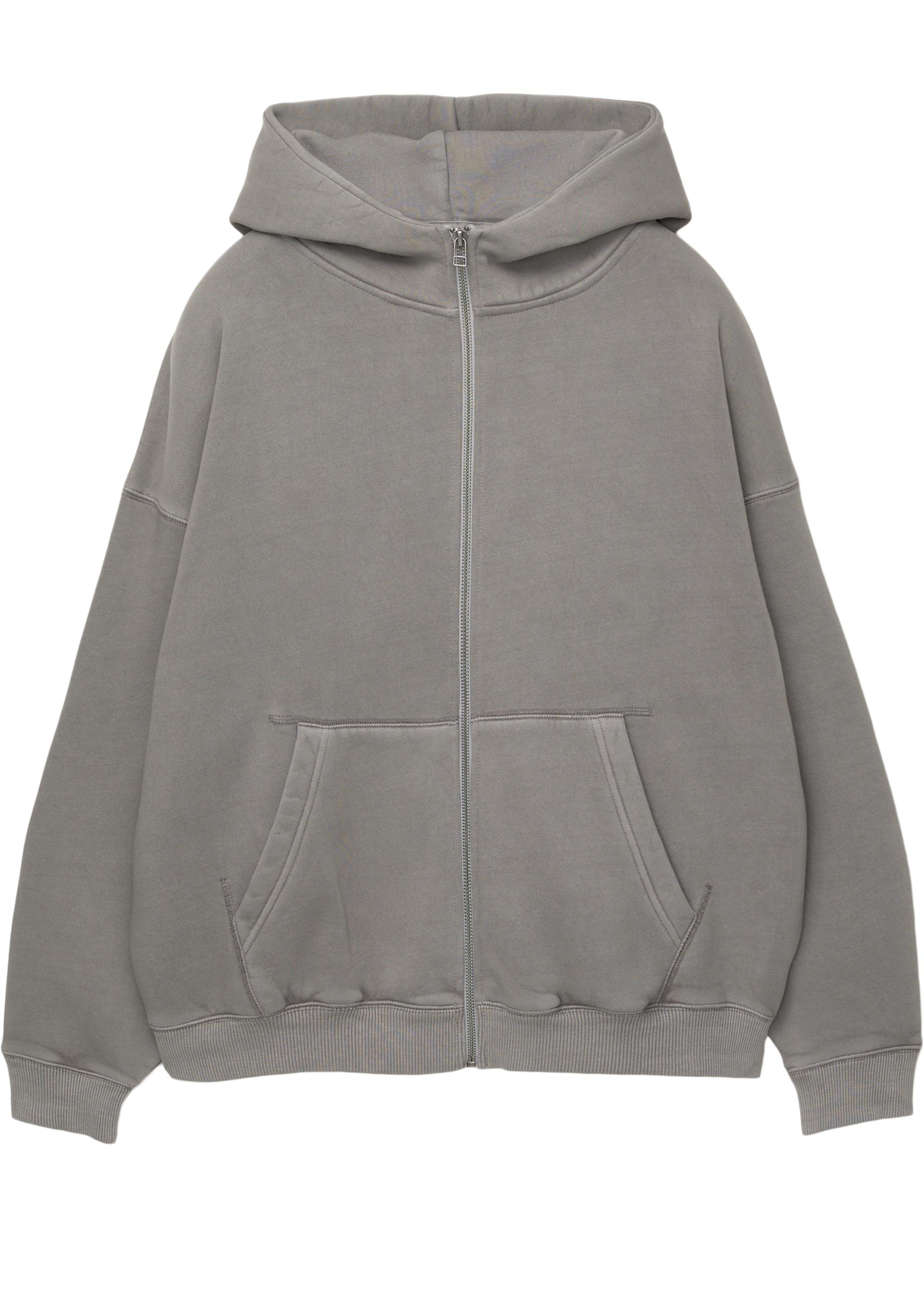 Fermuarlı yıkanmış boxy sweatshirt - Görsel 11