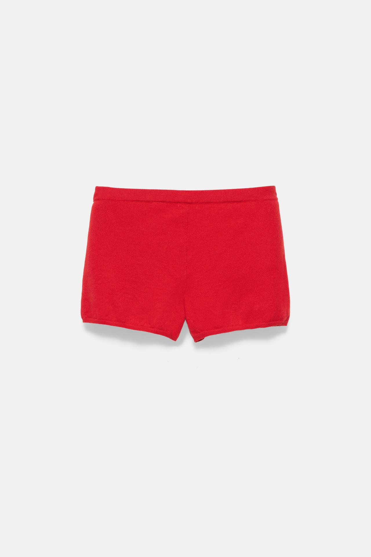 Argyle knit shorts — Red