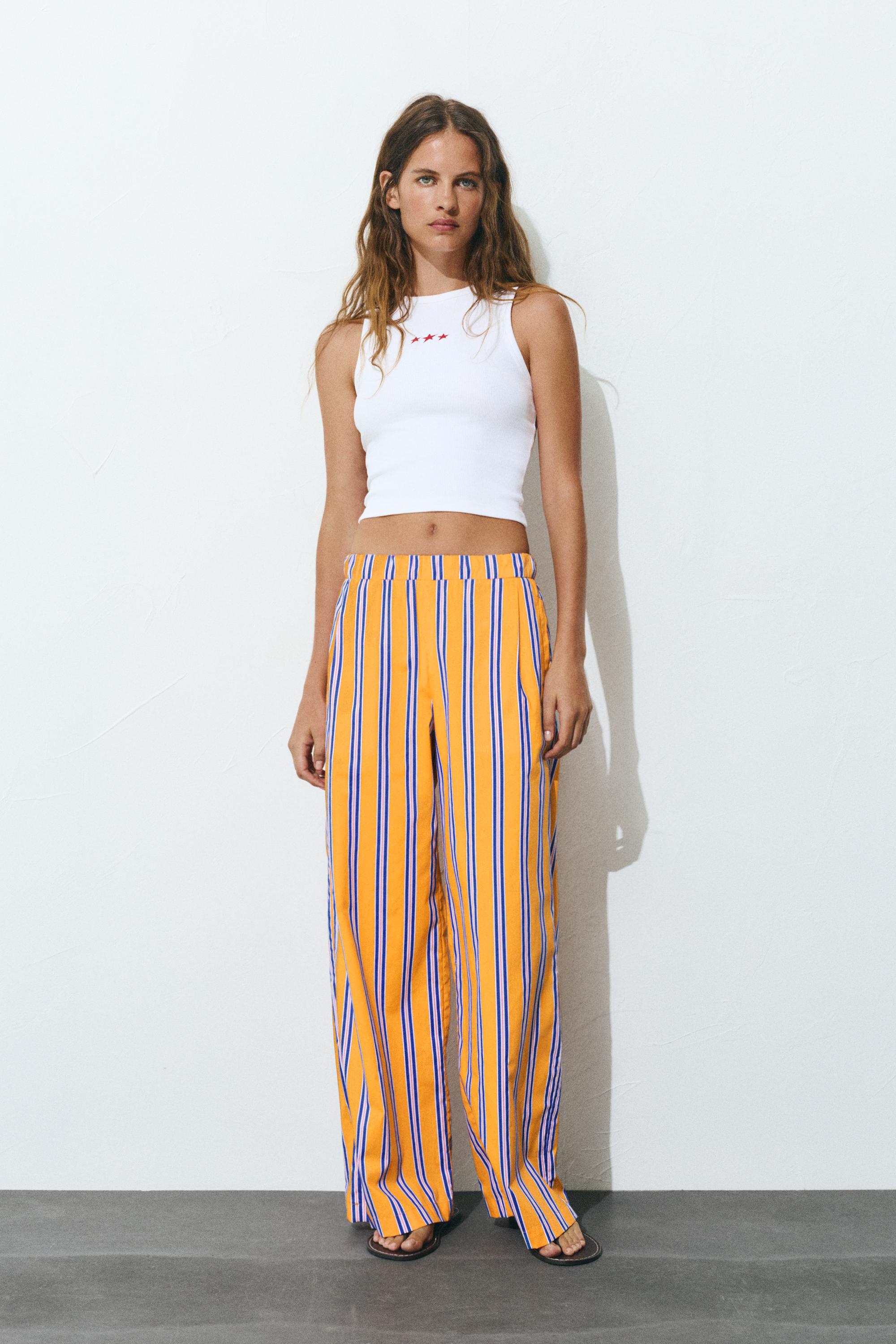 Çizgili pijama pantolon - Görsel 4