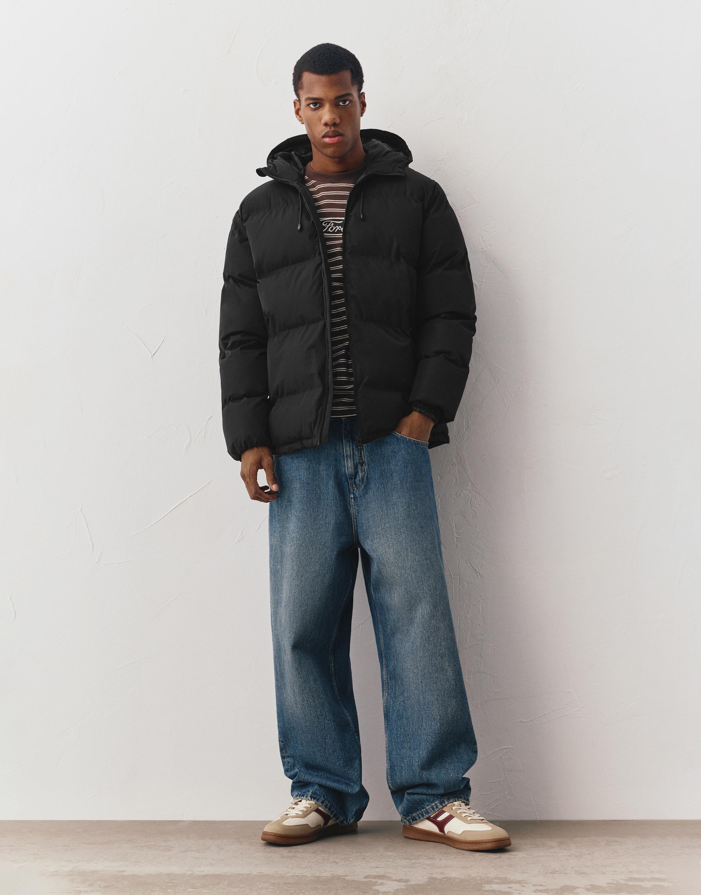 Kapüşonlu, ısıyla mühürlenmiş şişme ceket - Görsel 12