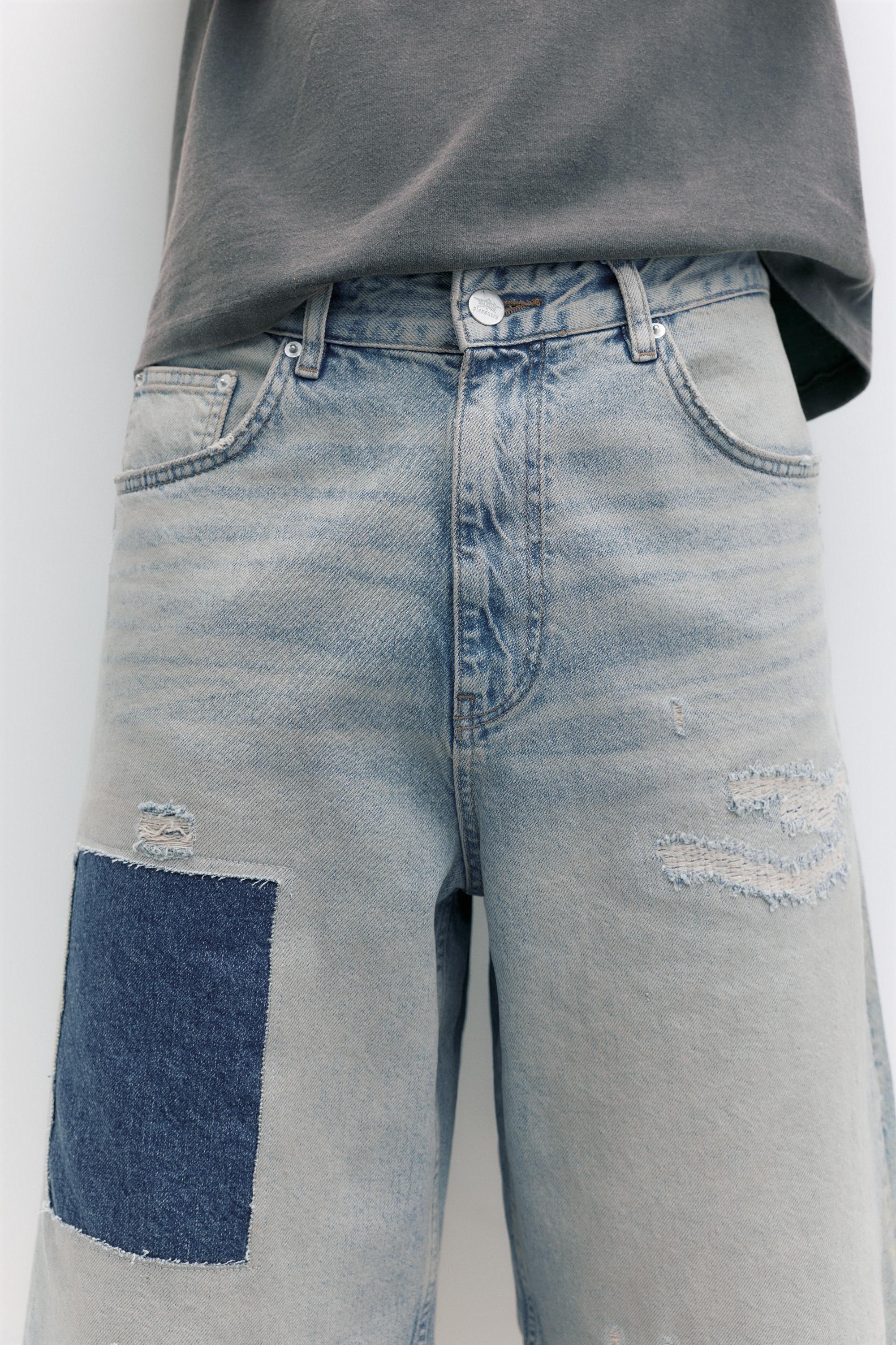 Pleasures x STWD skater denim Bermuda shorts — Medium blue