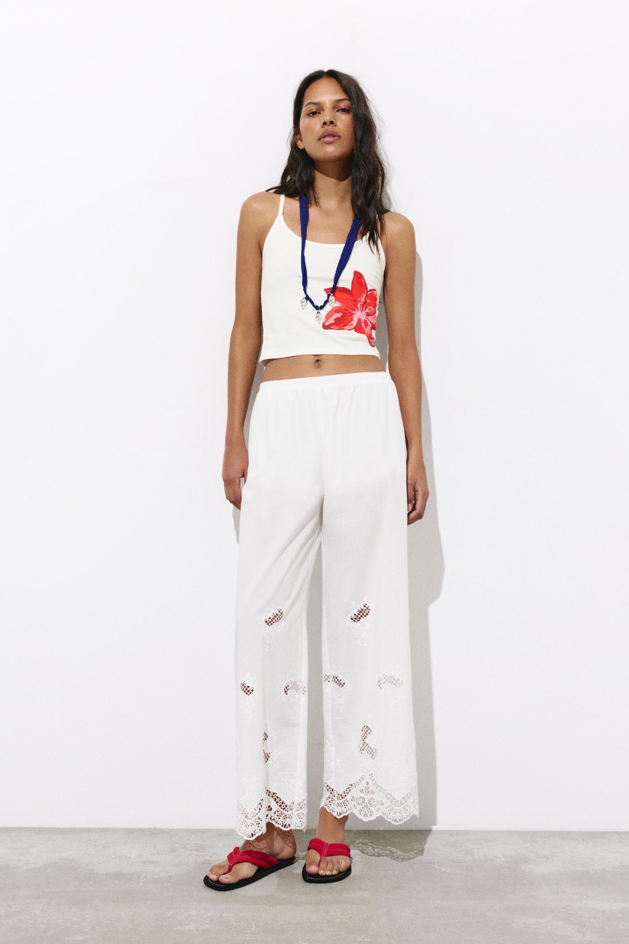 Pull&Bear Hibiskus çiçekli askılı top görsel 6