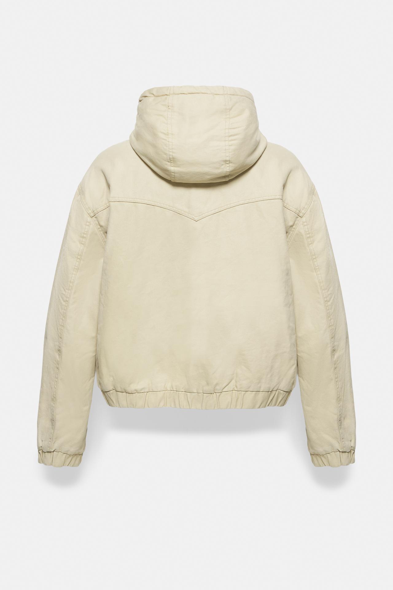 Hooded bomber jacket — Sand