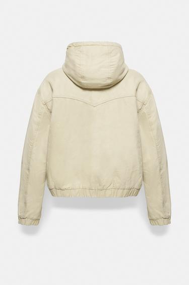Hooded bomber jacket — Sand 8