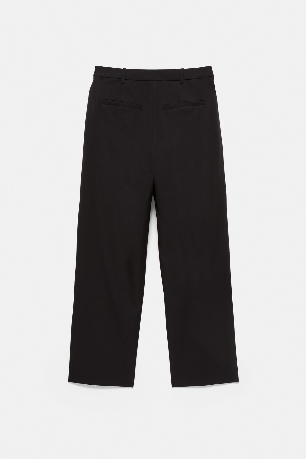 Smart trousers with a crossover waist — Black
