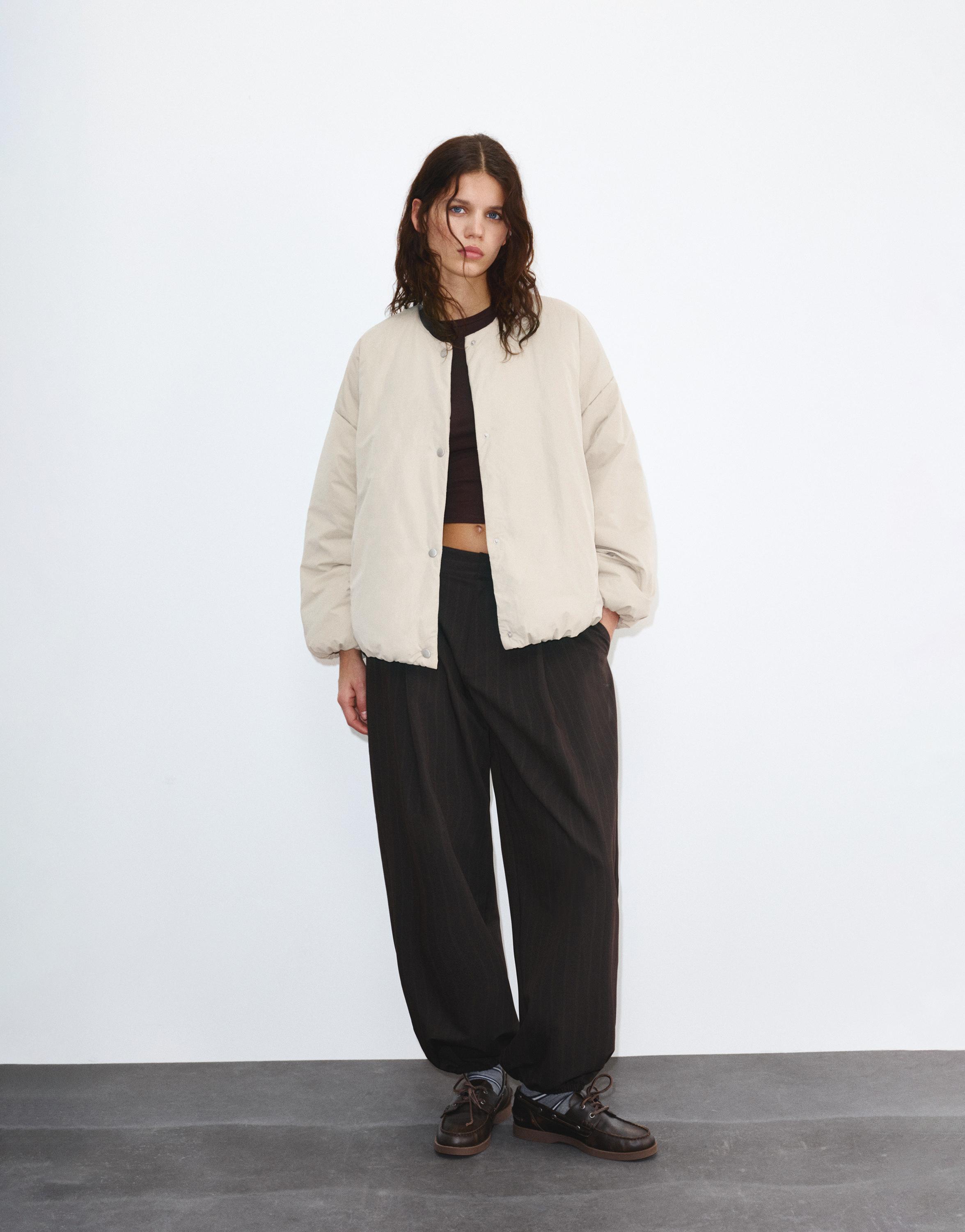 Çıtçıt düğmeli şişme mont - Görsel 10