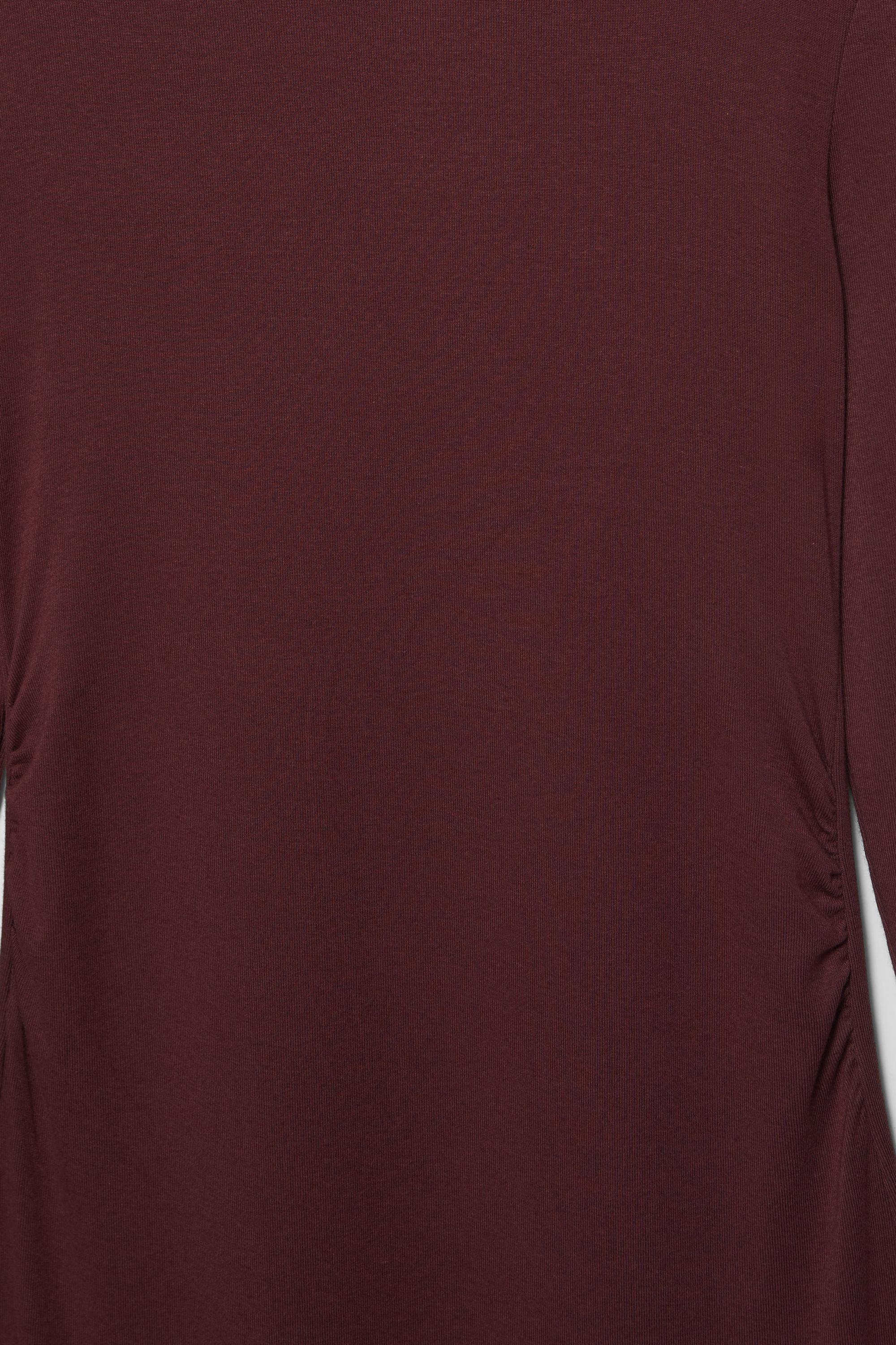 Mock neck midi dress — Burgundy