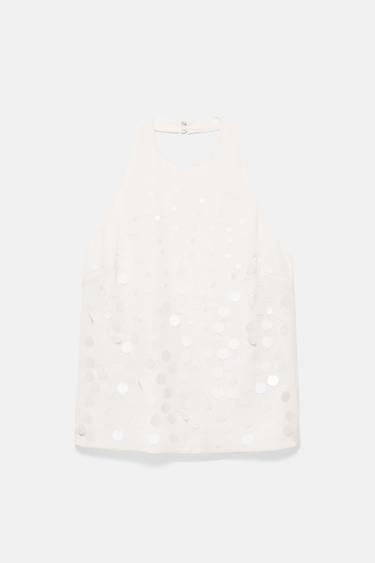 Halter sequin top — Ecru 5