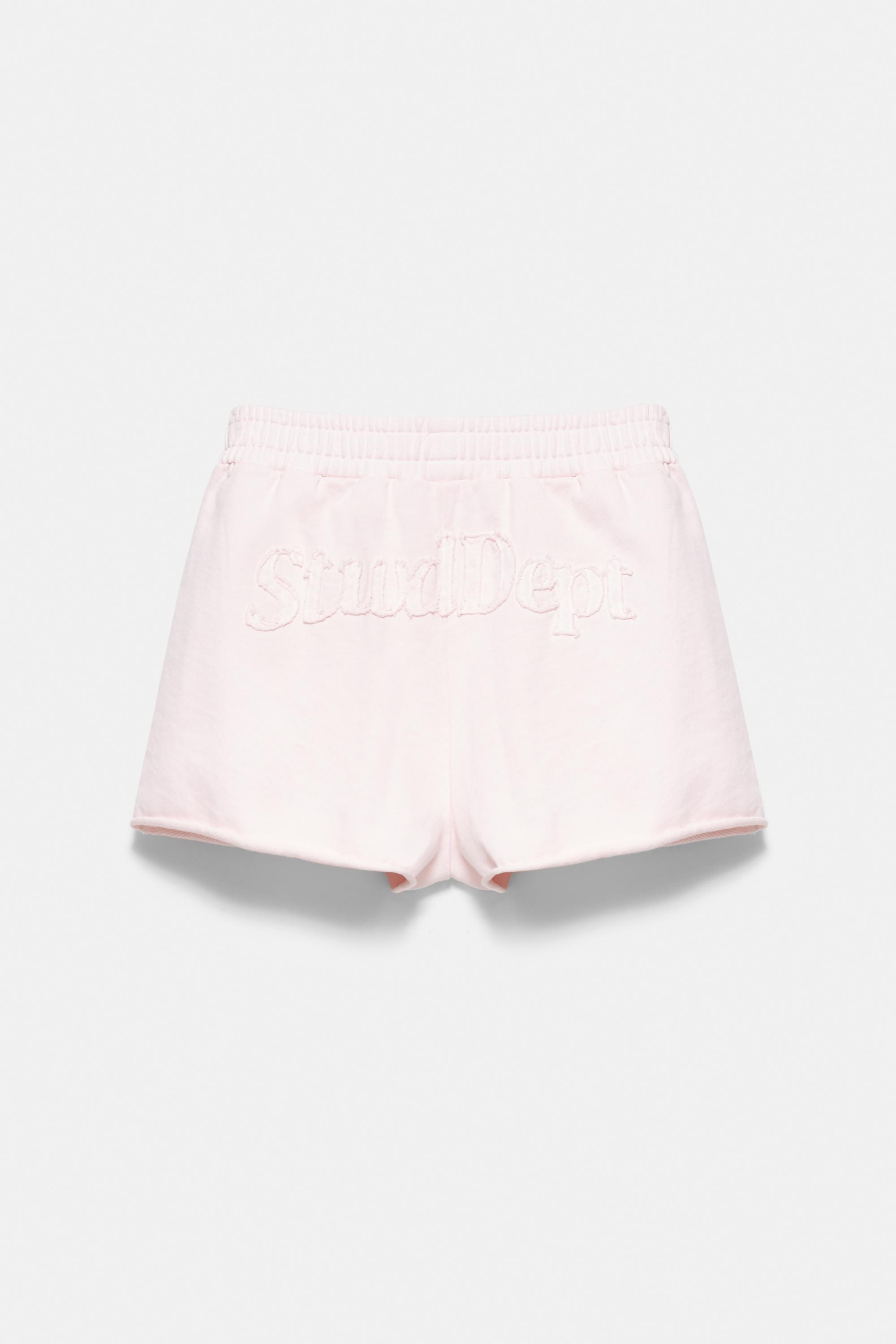 STWD sports shorts — Pale pink