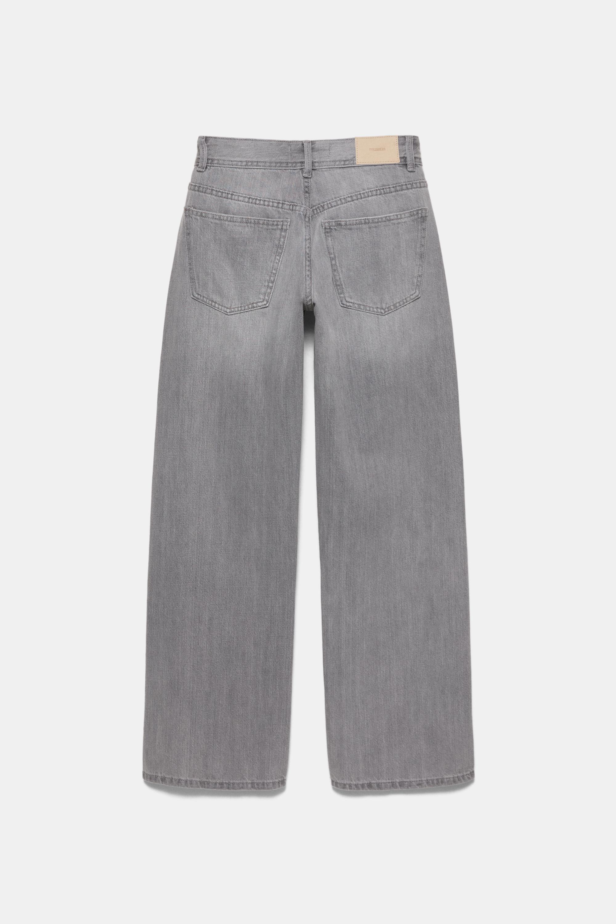 Low-rise straight-leg jeans — Pale grey