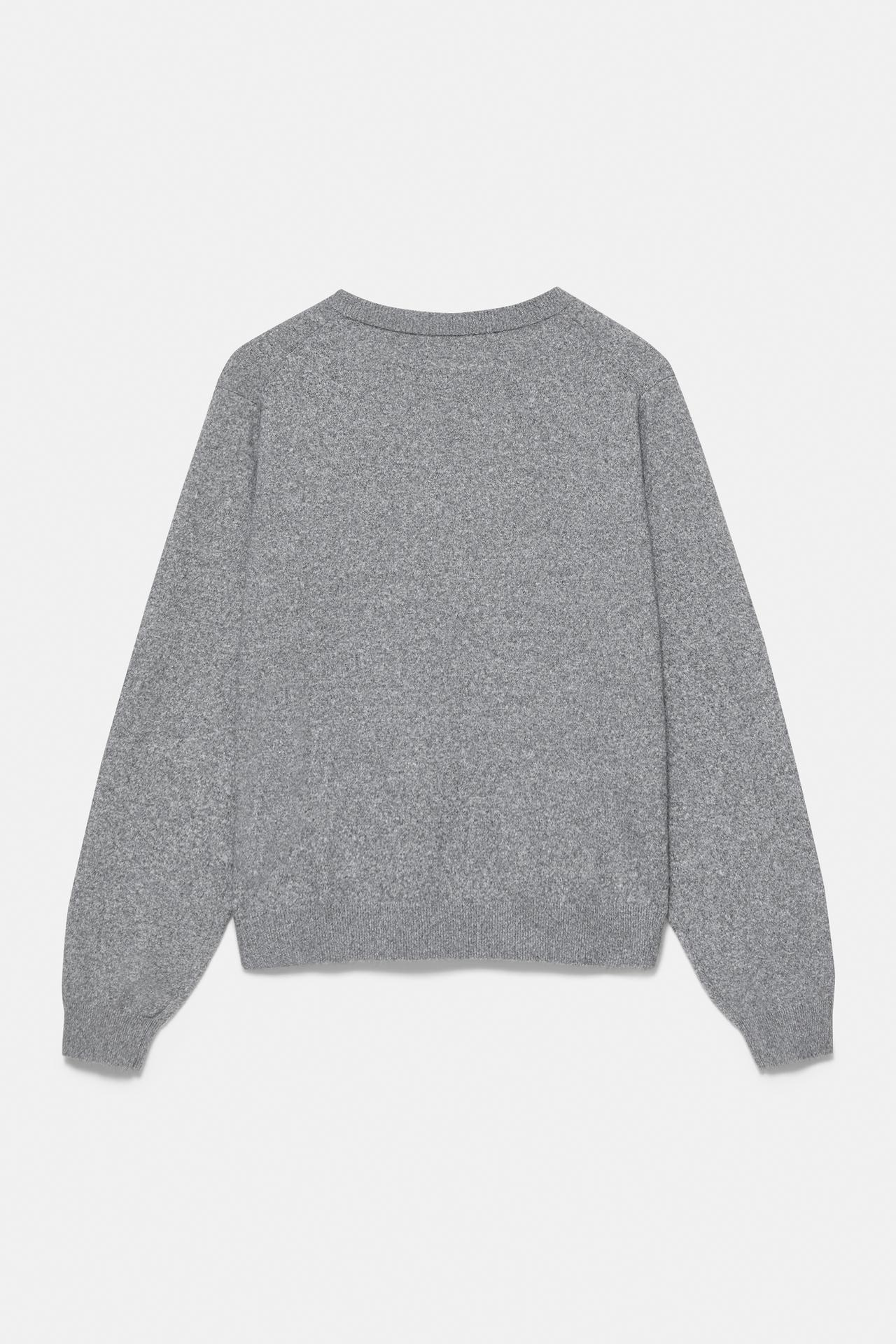 Basic soft knit jumper — Grey marl