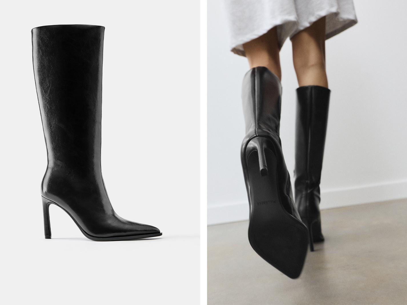 High-heel boots — Black