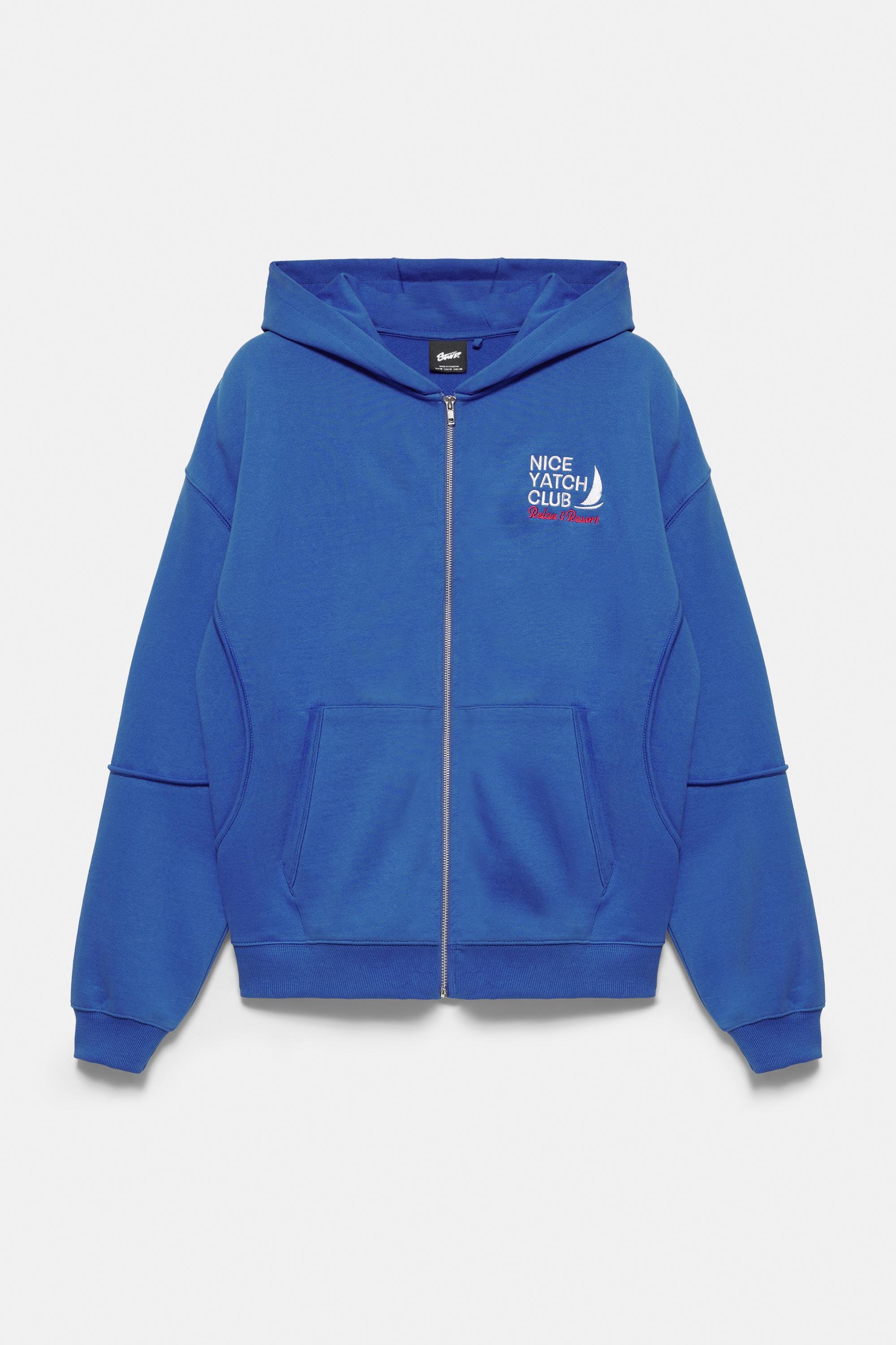 Yacht Club zip-up sweatshirt — Deep blue