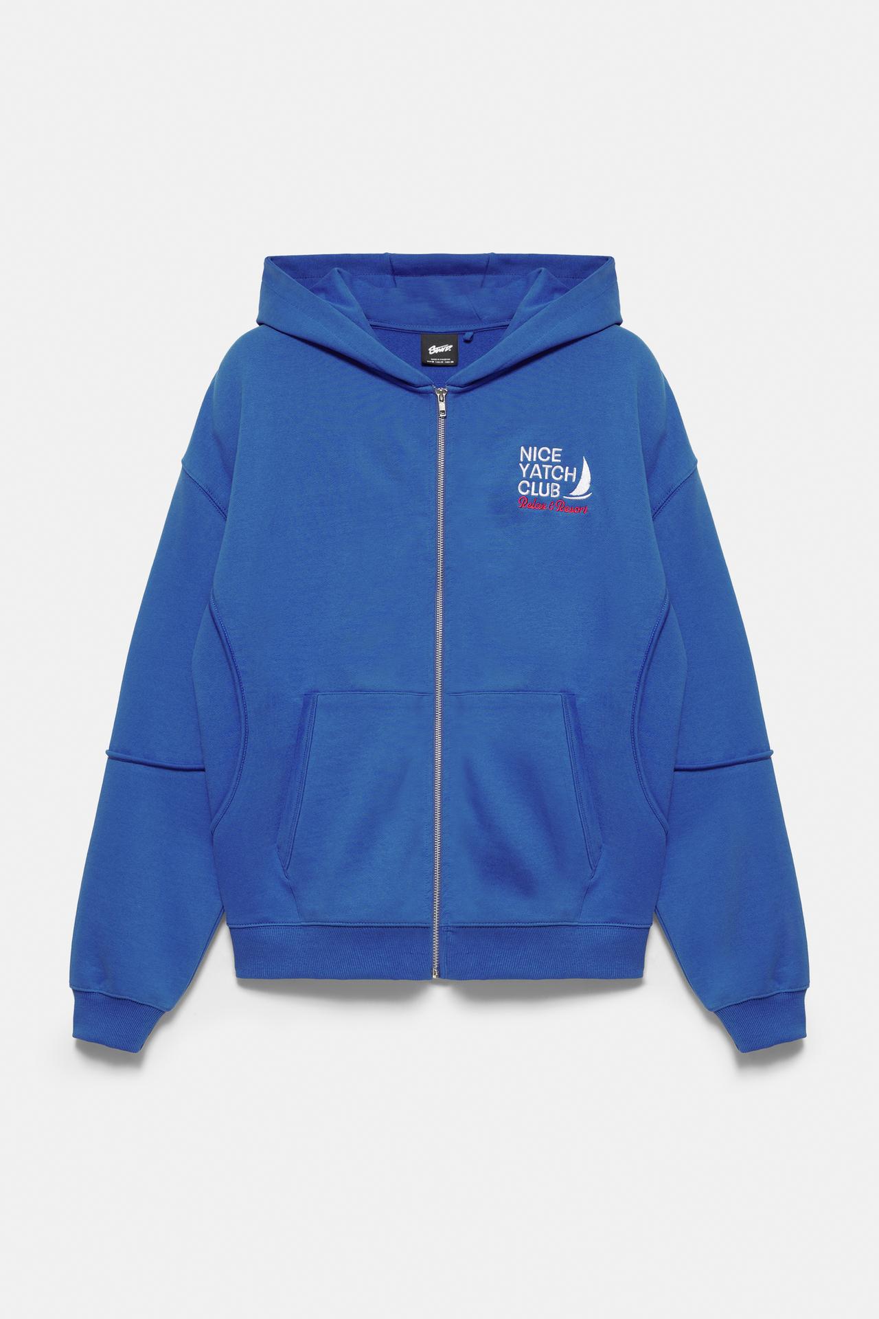 Yacht Club zip-up sweatshirt — Deep blue