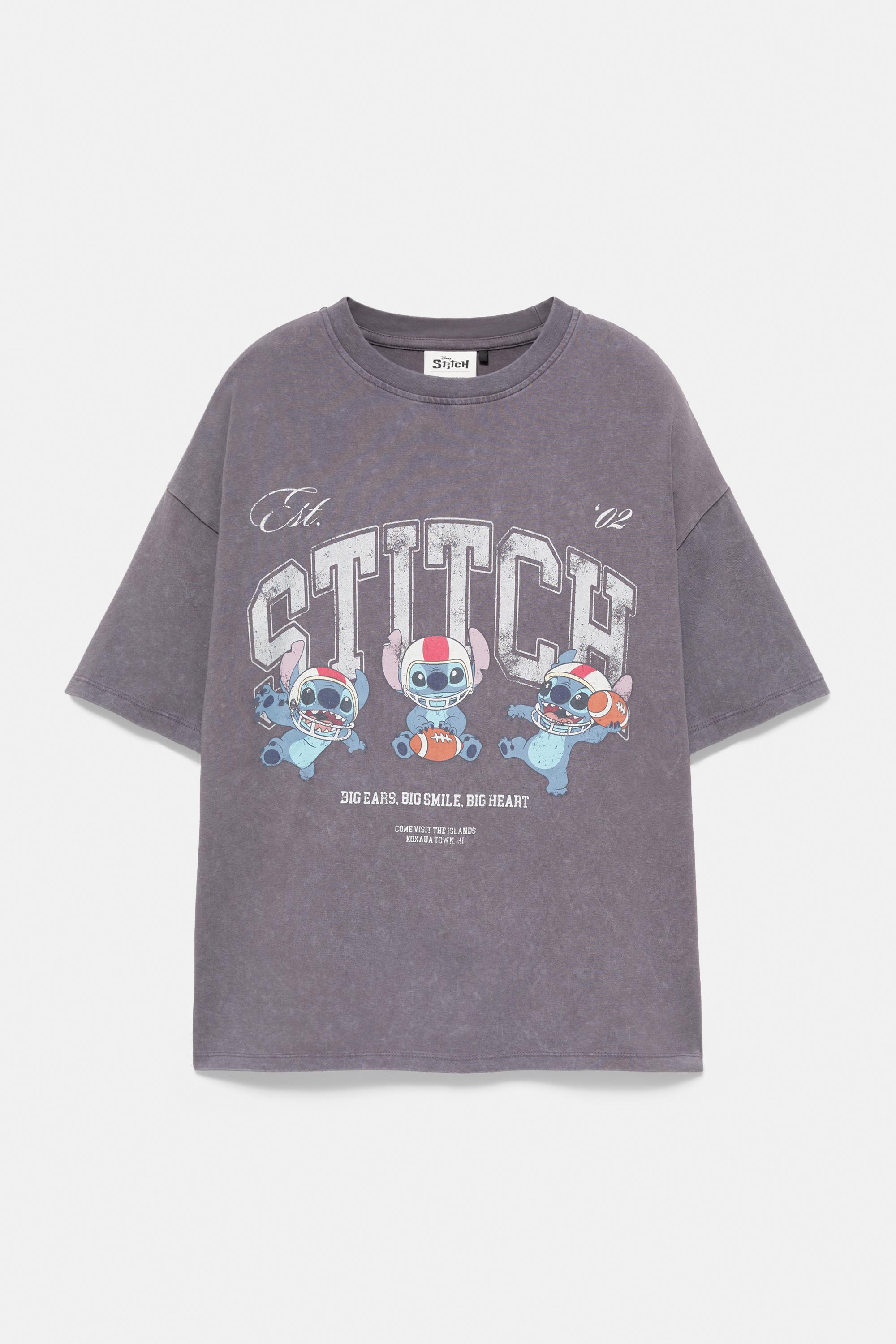 Lilo & Stitch cropped T-shirt — Faded black