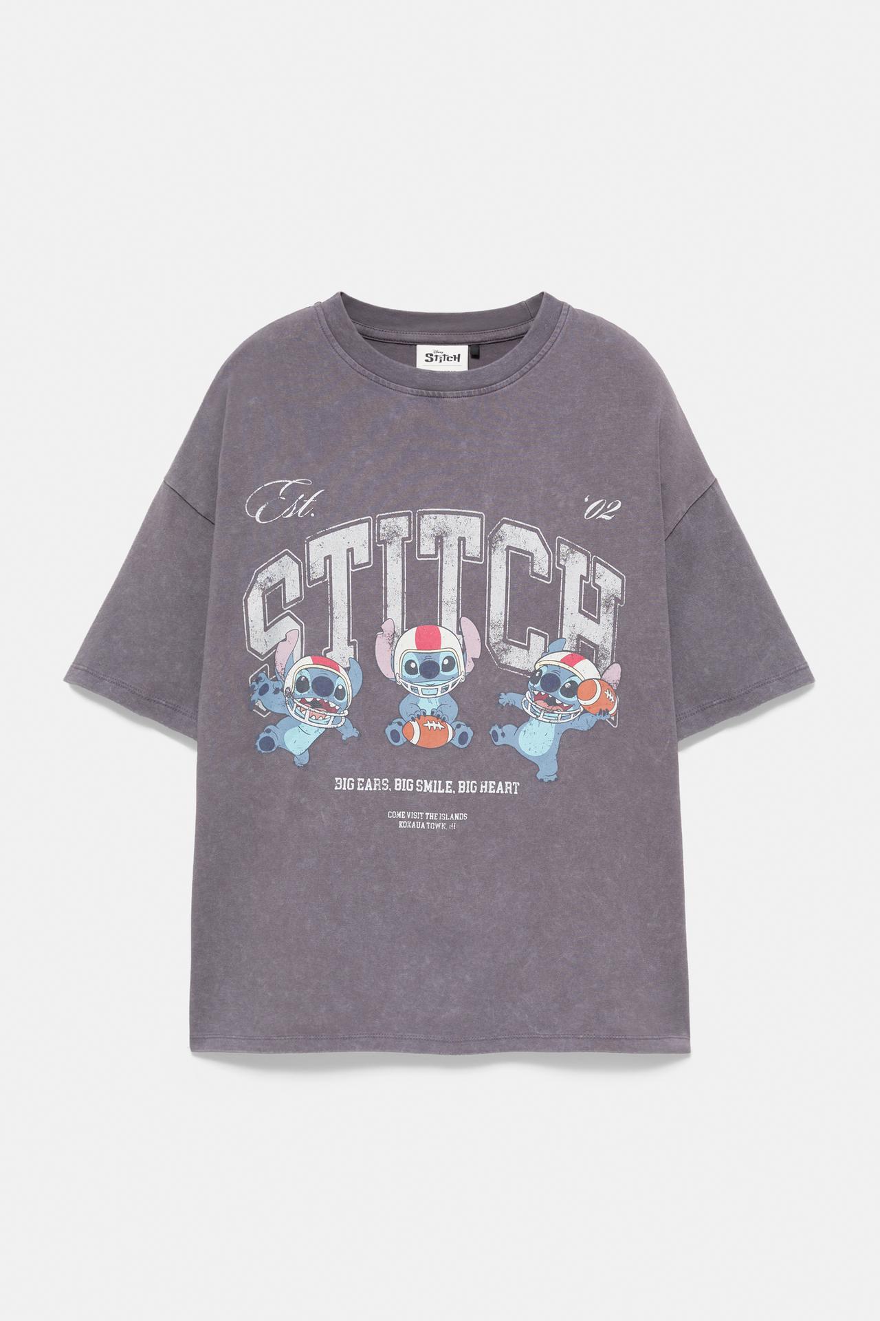 Lilo & Stitch cropped T-shirt — Faded black