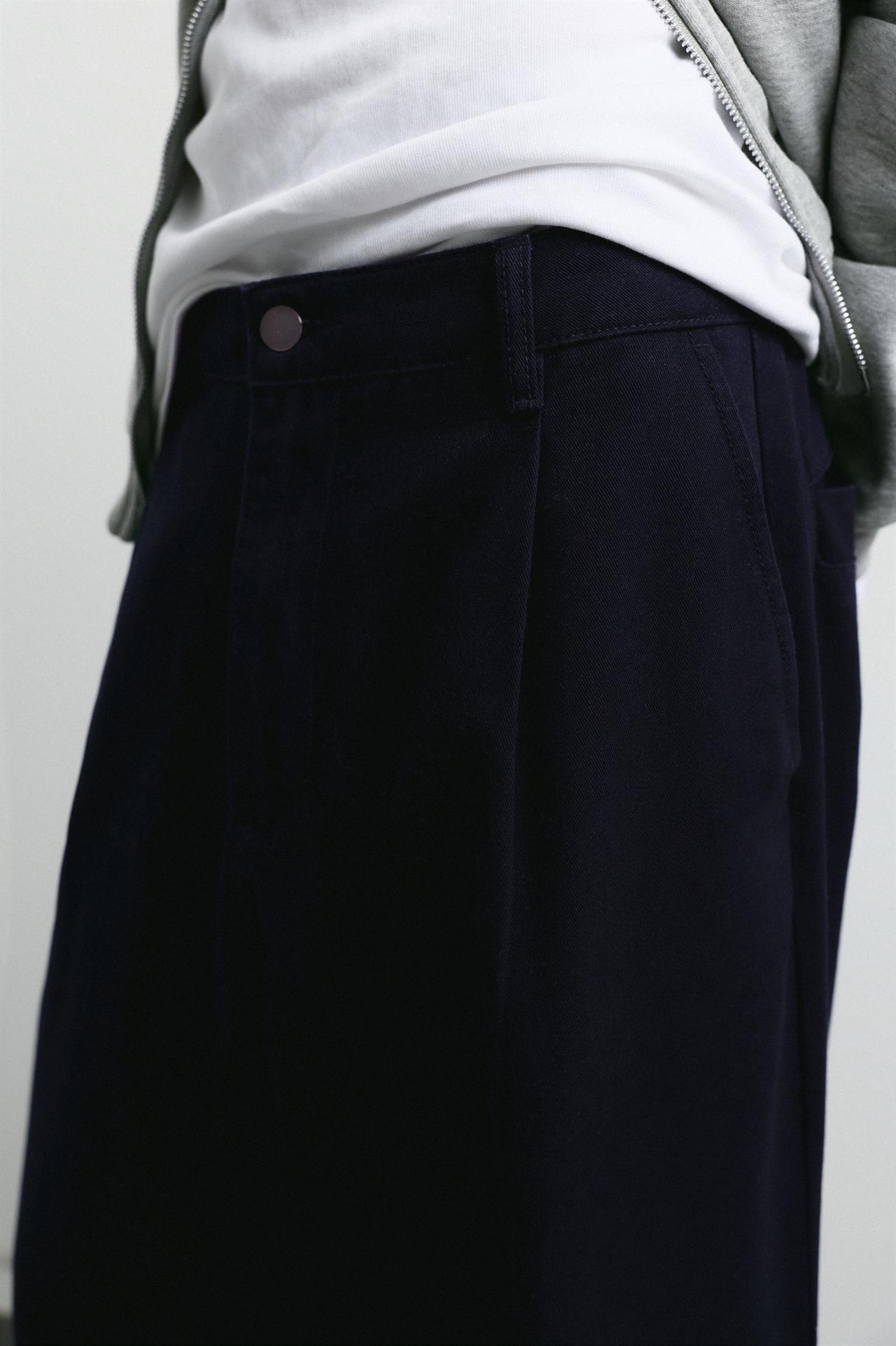 Baggy darted chinos — Navy