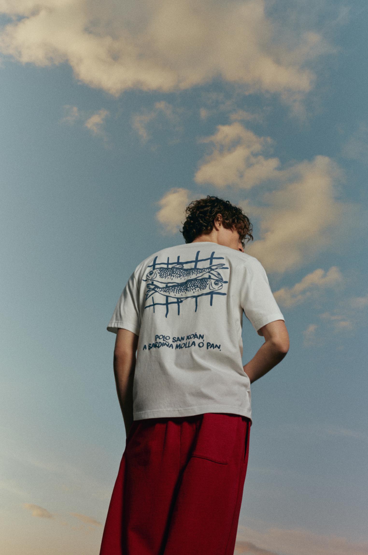 San Xoán sardine T-shirt — Off white