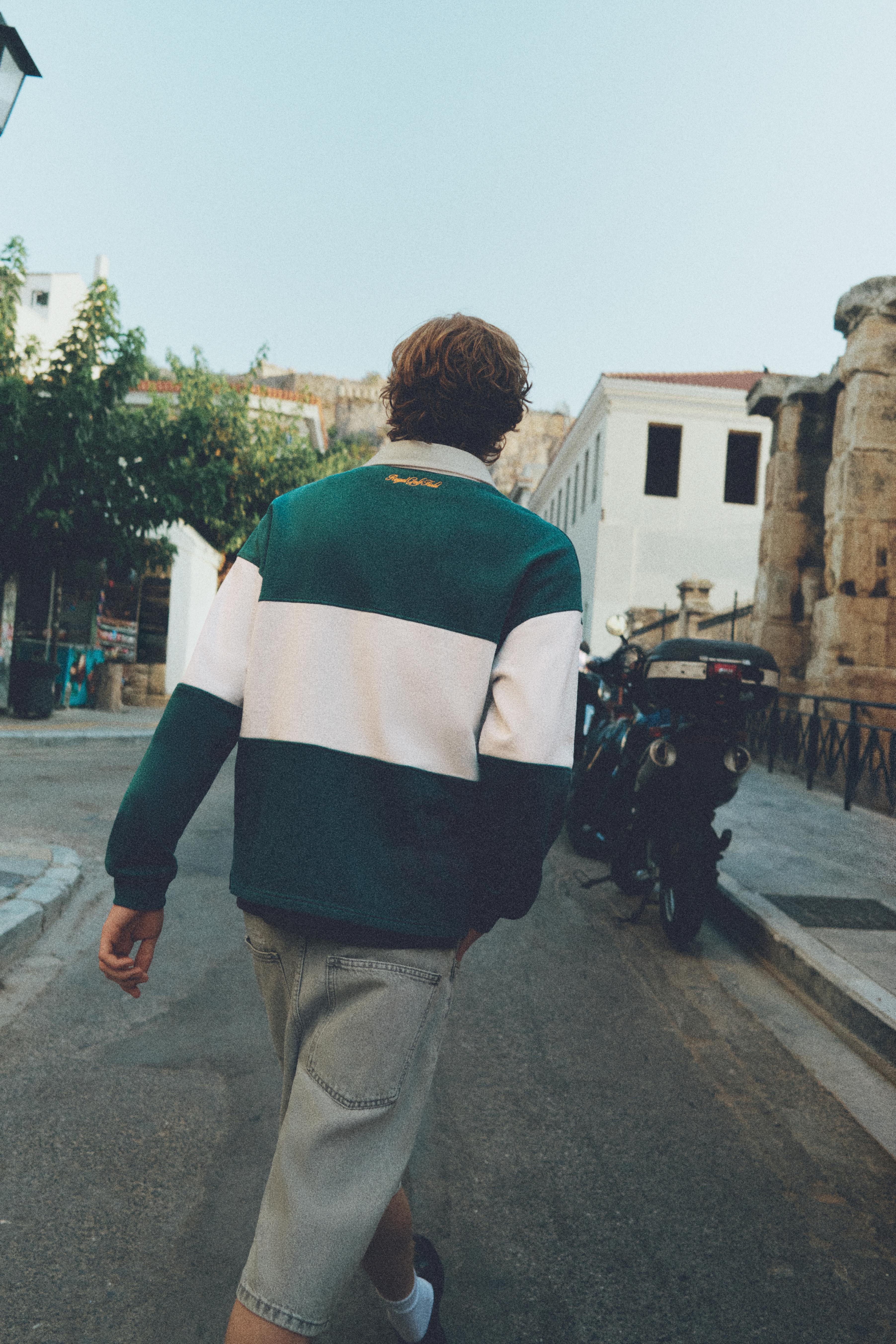 Long sleeve Newport Sport Club polo shirt — Off white