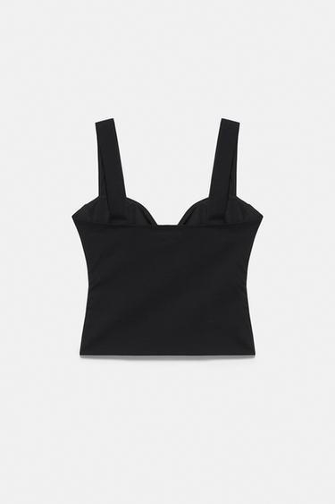 Strappy corsetry-inspired top — Black 7