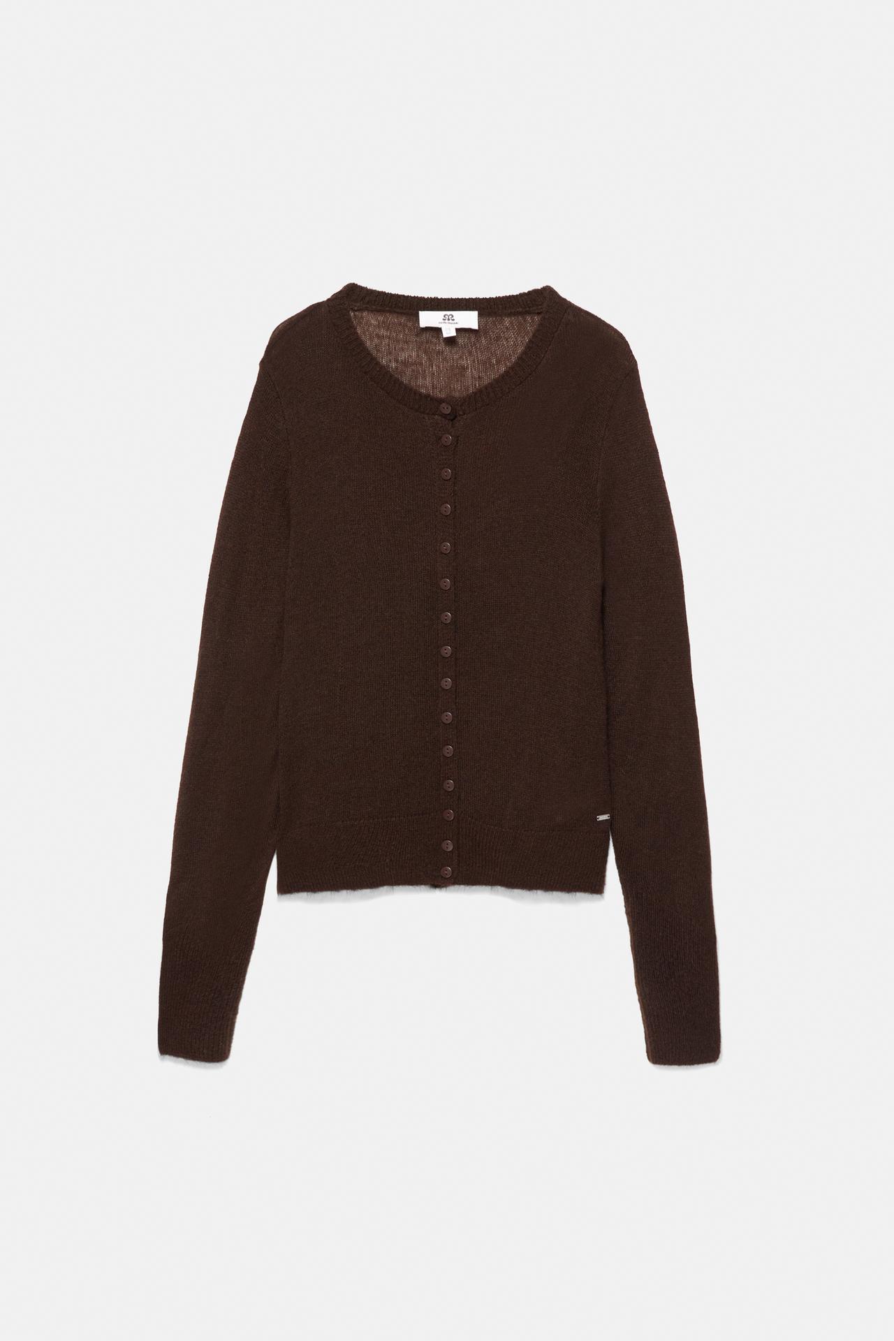 Basic cardigan — Dark brown