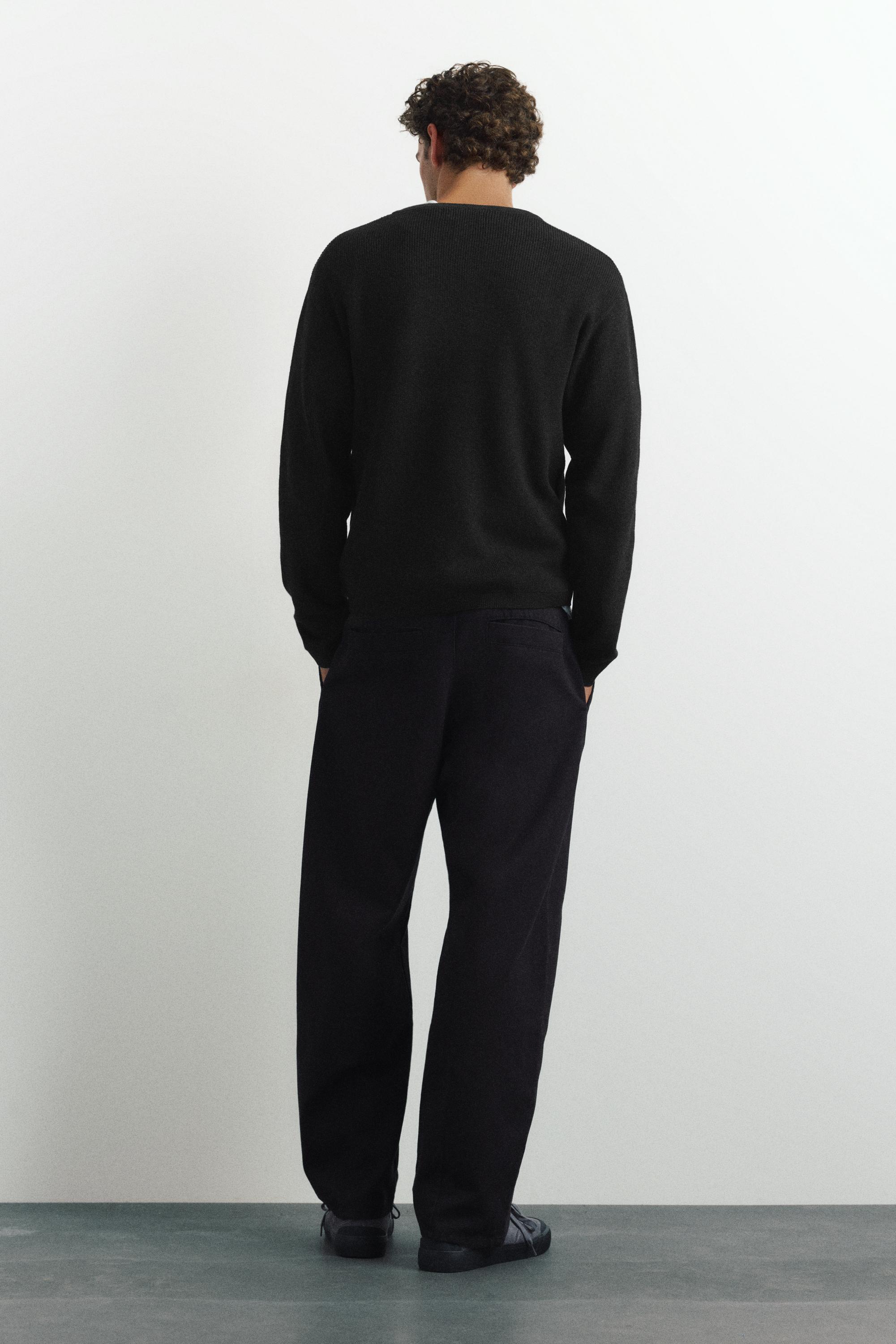 Henley neck jumper — Black