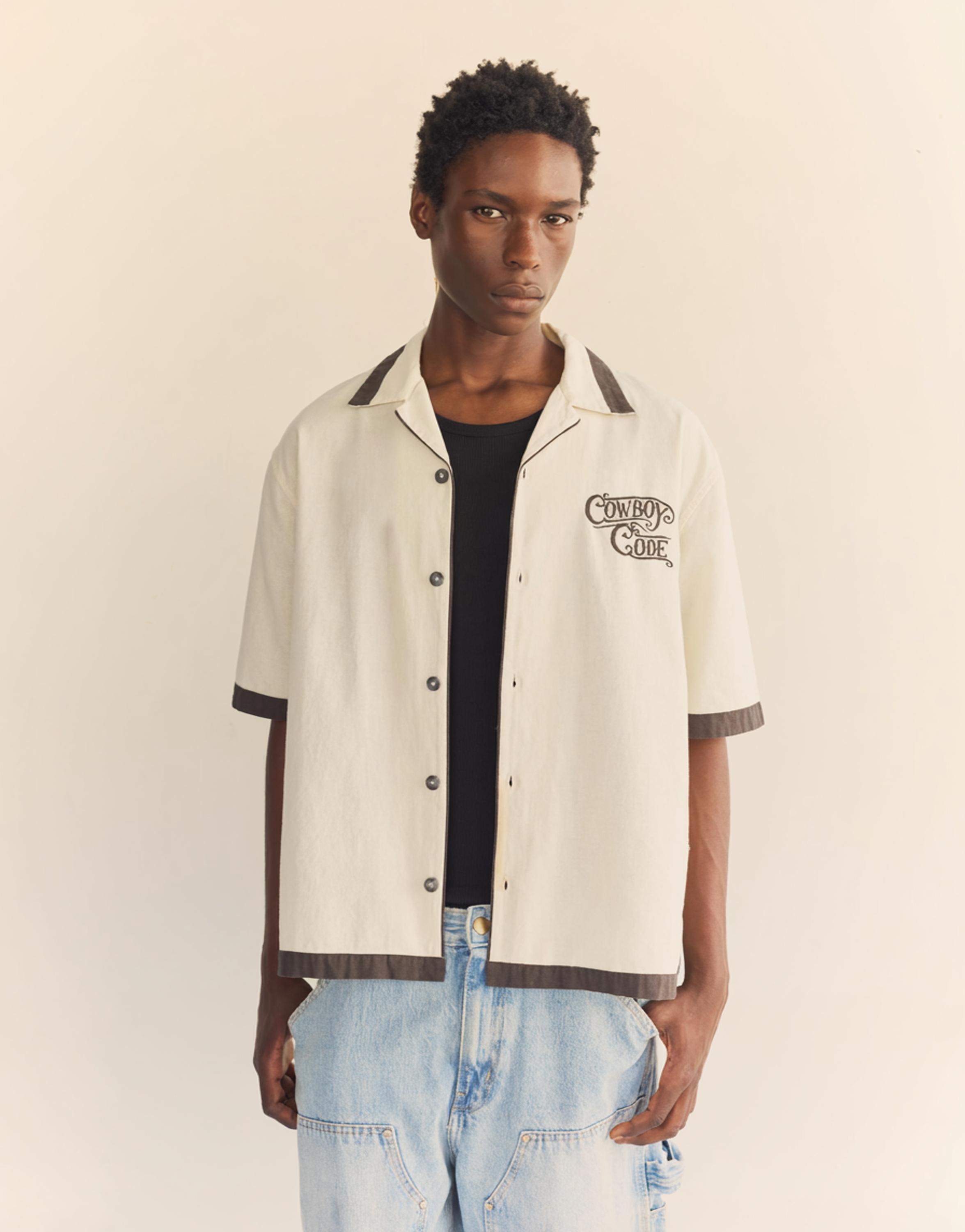 Cowboy Code short sleeve shirt — Off white